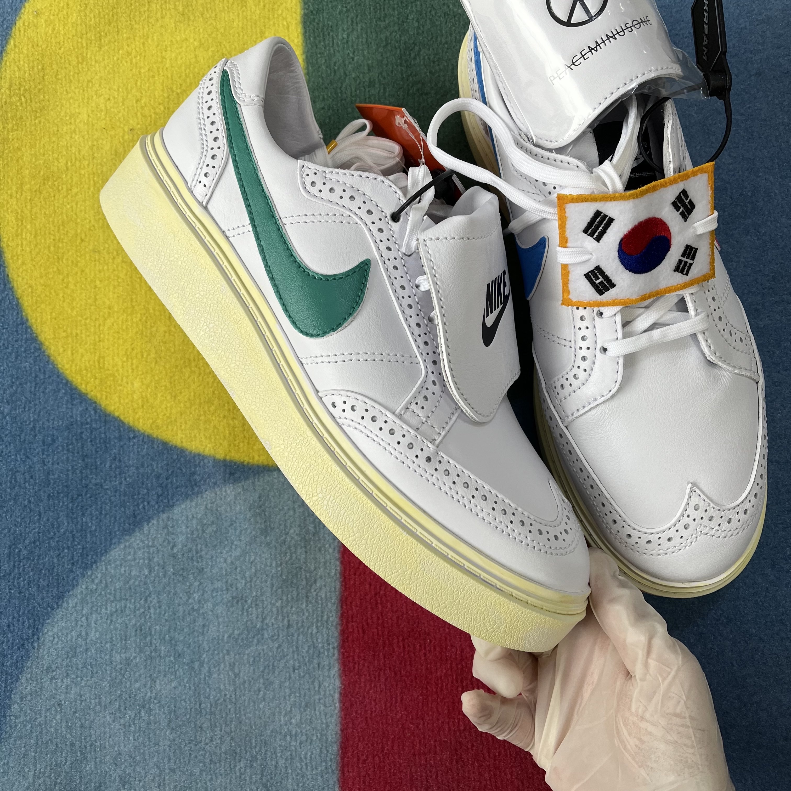 Nike x Peaceminusone Kwondo1 White 착용 스타일 - 5