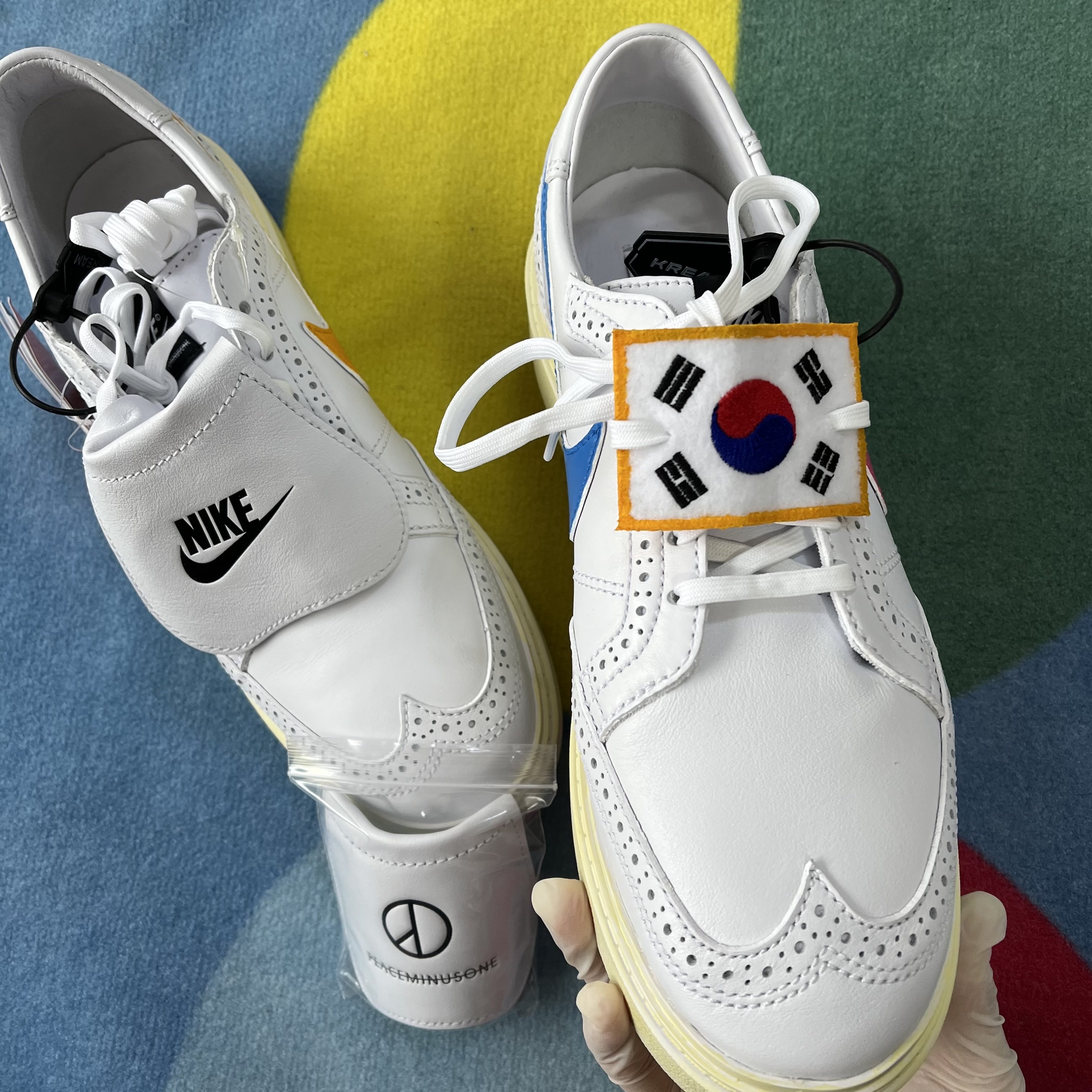 Nike x Peaceminusone Kwondo1 White 착용 스타일 - 4