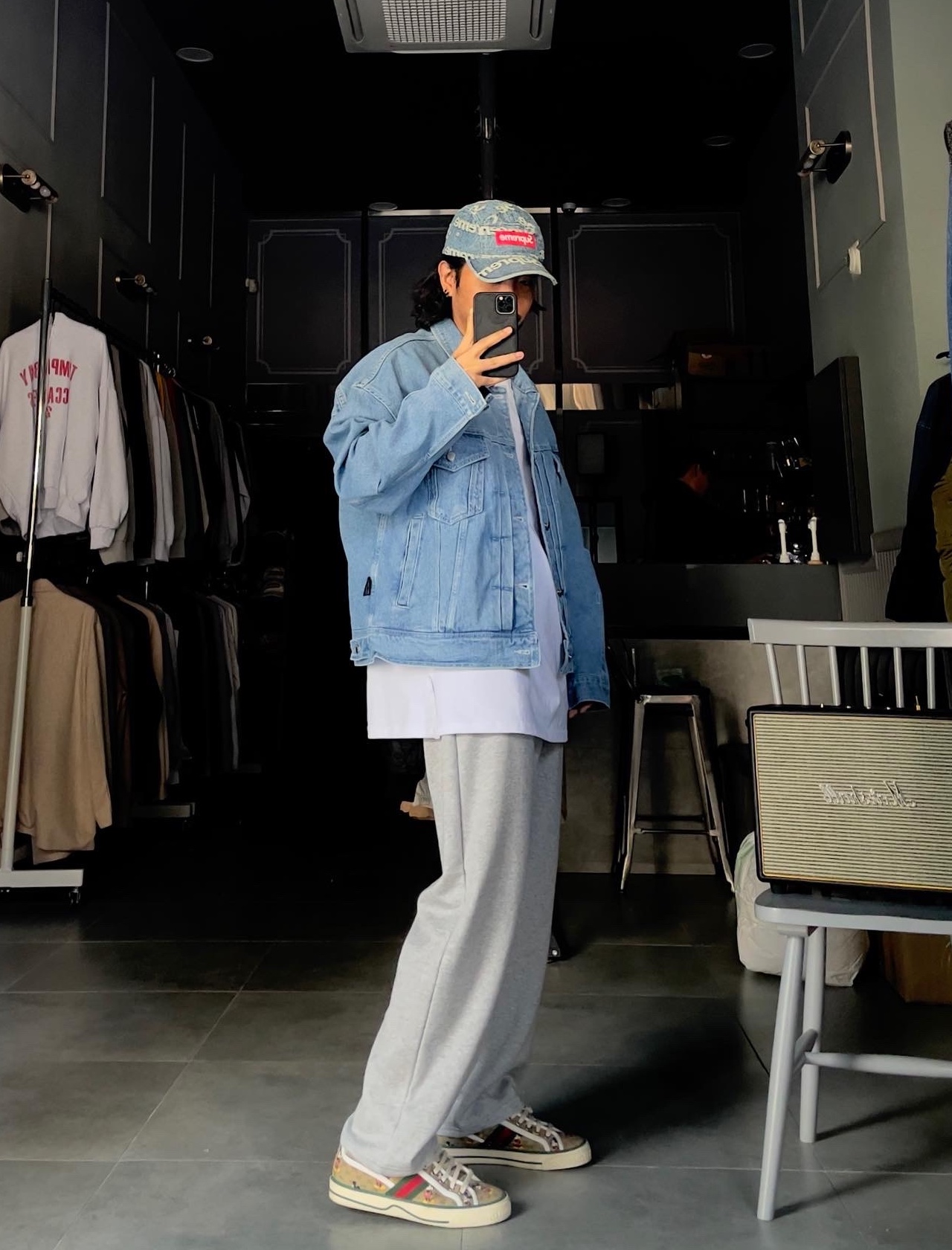 Supreme Frayed Logos Denim Camp Cap Blue - 21SS, Gucci x Disney Tennis 1977 with Web 착용 스타일 - 2