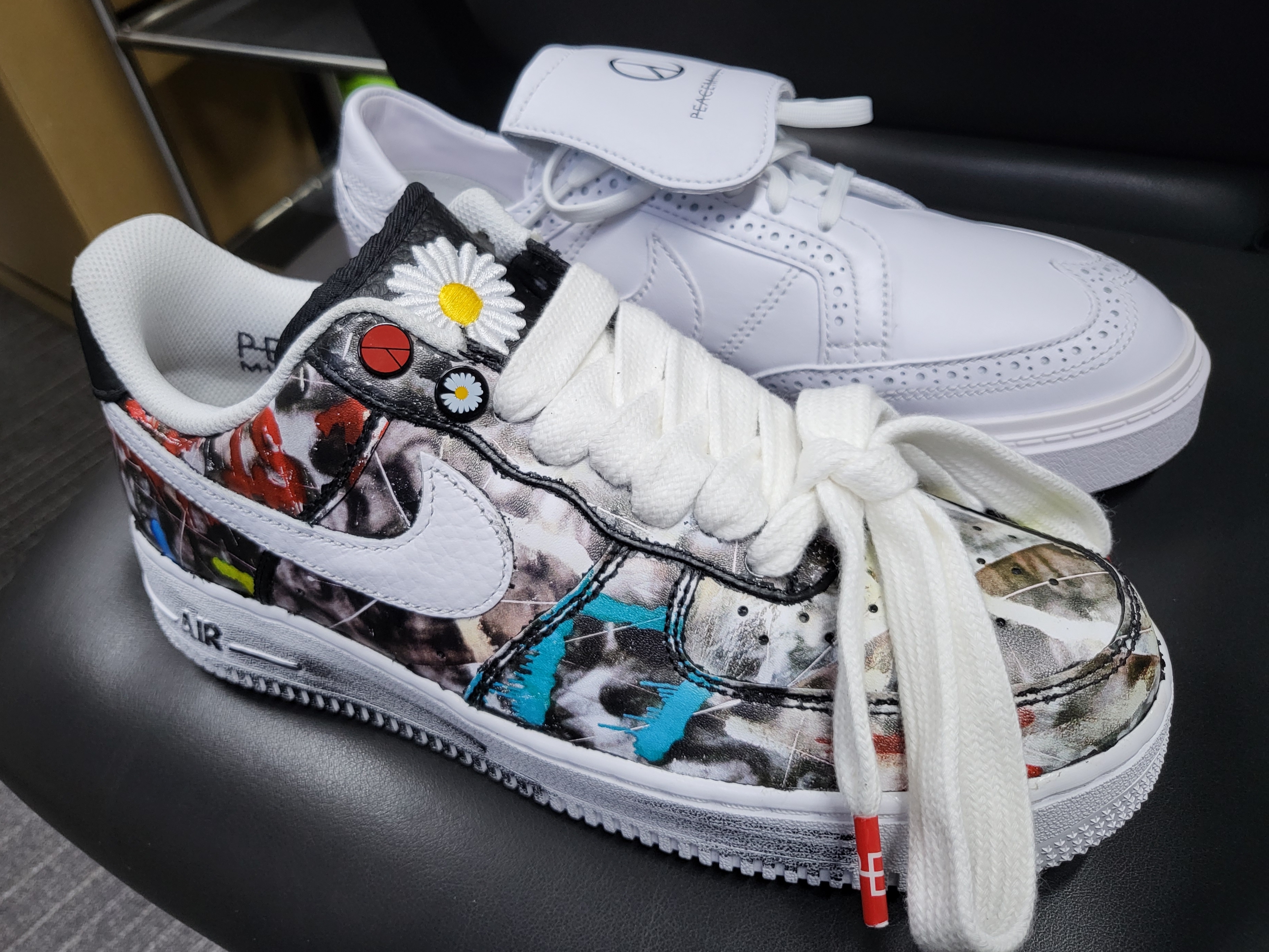 Nike x Peaceminusone Air Force 1 Low Para-Noise, Nike x Peaceminusone Kwondo1 White 착용 스타일 - 2