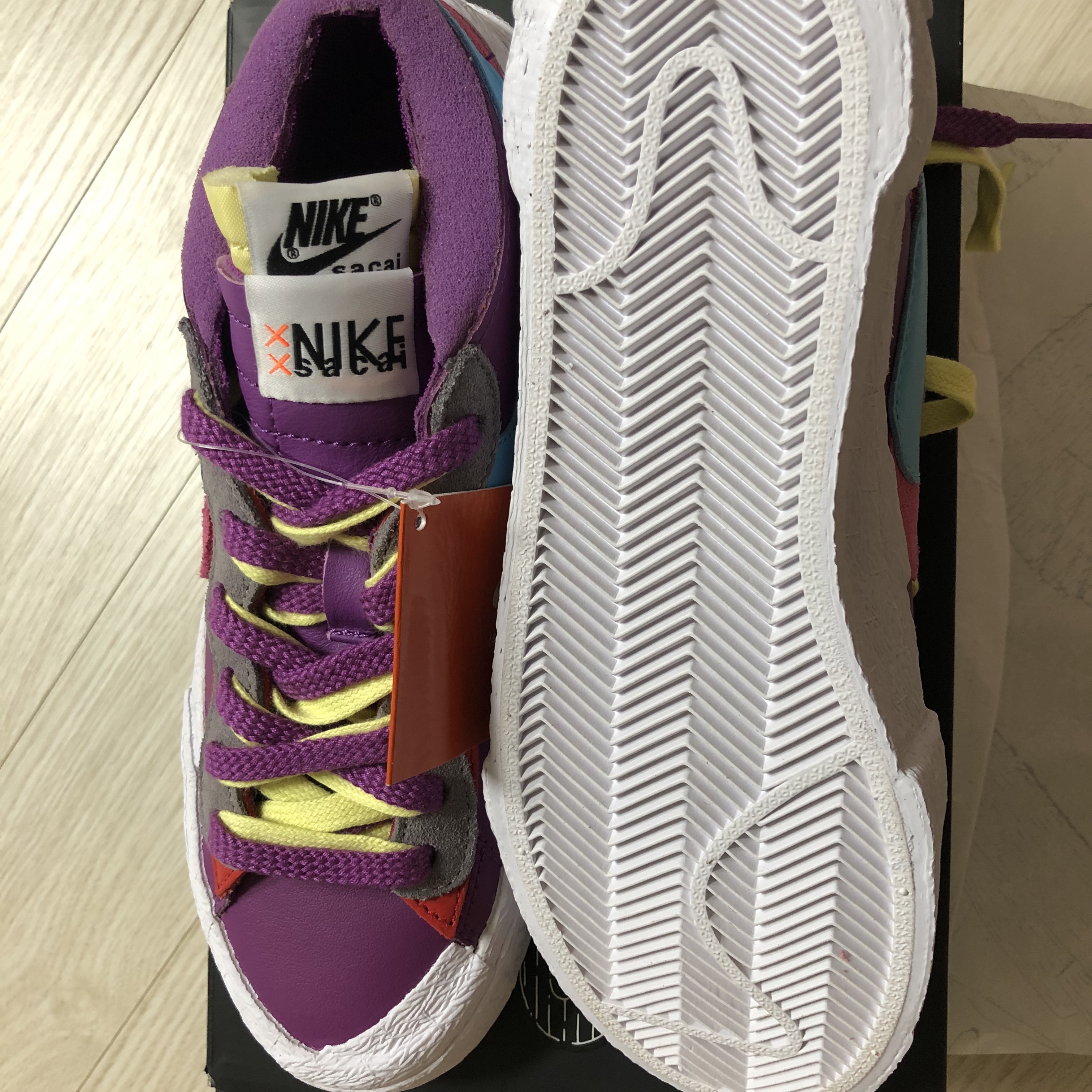 Nike x Sacai x Kaws Blazer Low Purple Dusk 착용 스타일 - 4