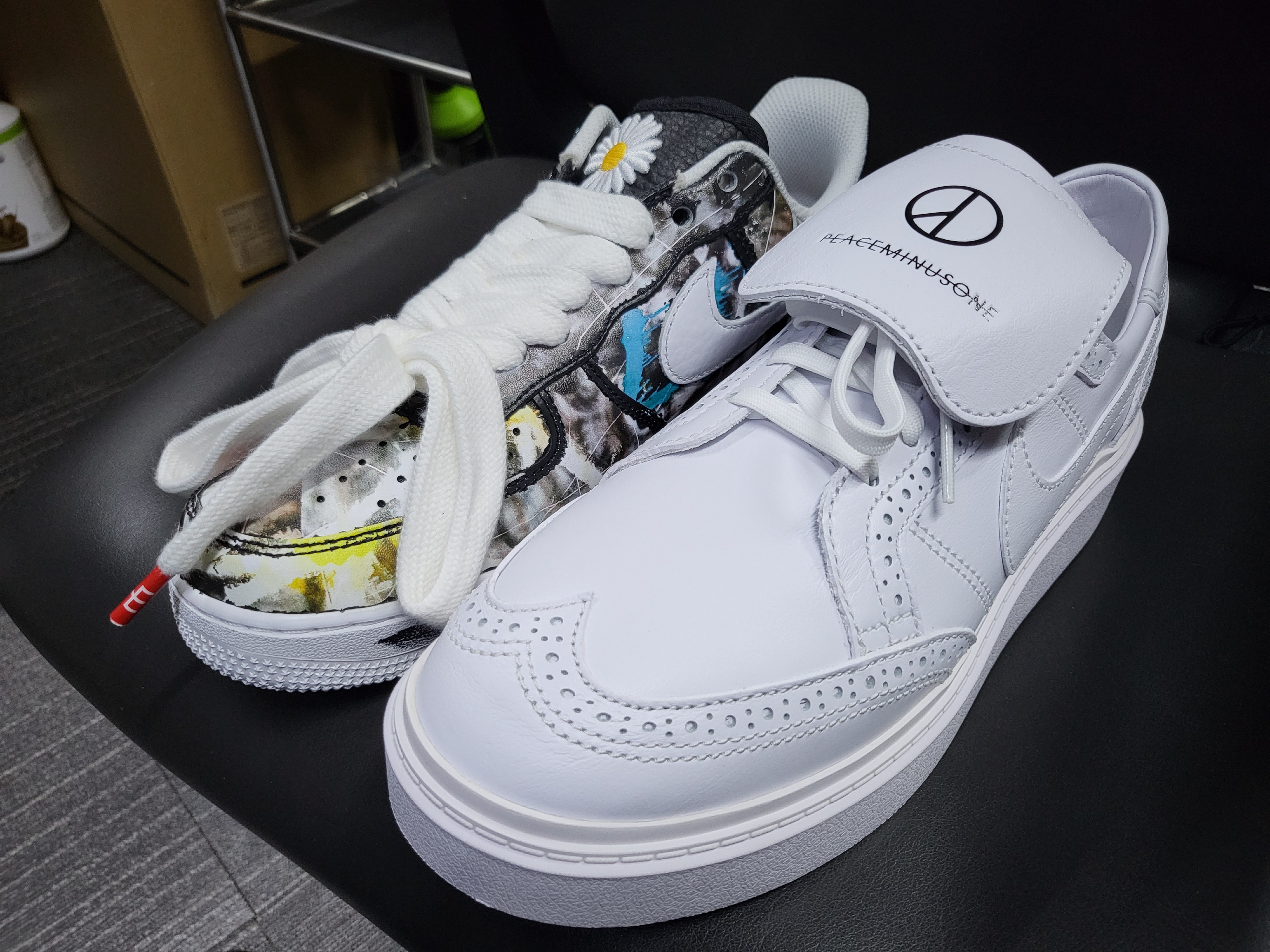 Nike x Peaceminusone Air Force 1 Low Para-Noise, Nike x Peaceminusone Kwondo1 White 착용 스타일 - 1