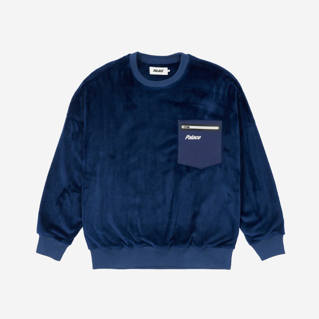 Palace Fleece Pocket Drop Shoulder Crew Blue - 21FW 상세 이미지 1