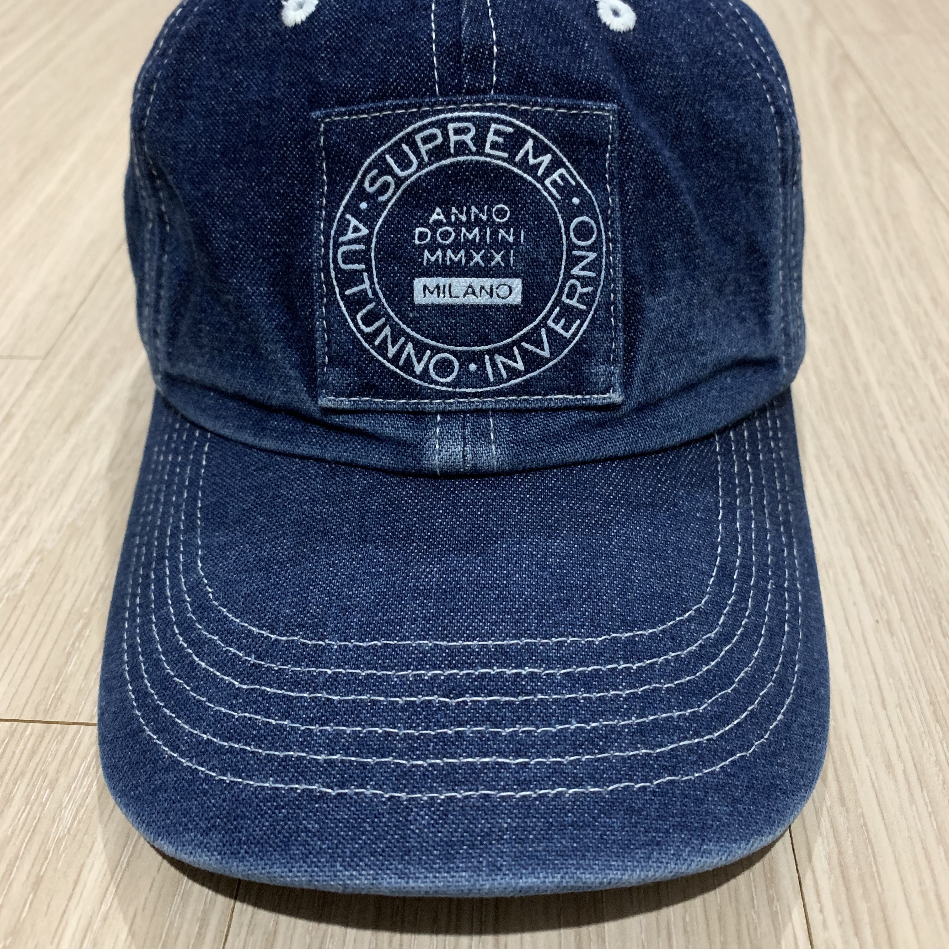 Supreme Milano Patch 6-Panel Denim - 21FW 착용 스타일 - 1