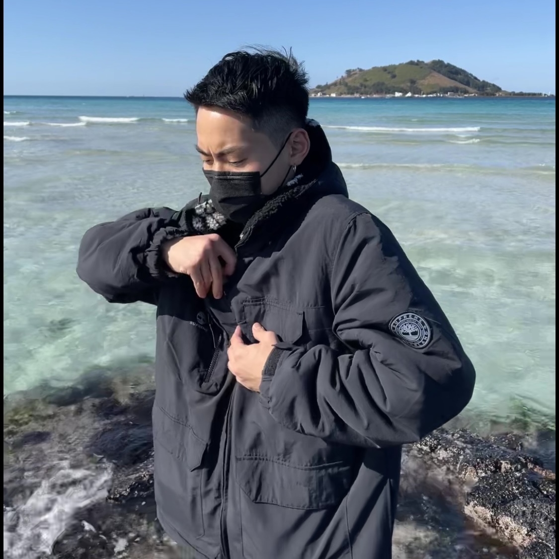 Supreme x Timberland Reversible Ripstop Jacket Black - 21FW 착용 스타일 - 2