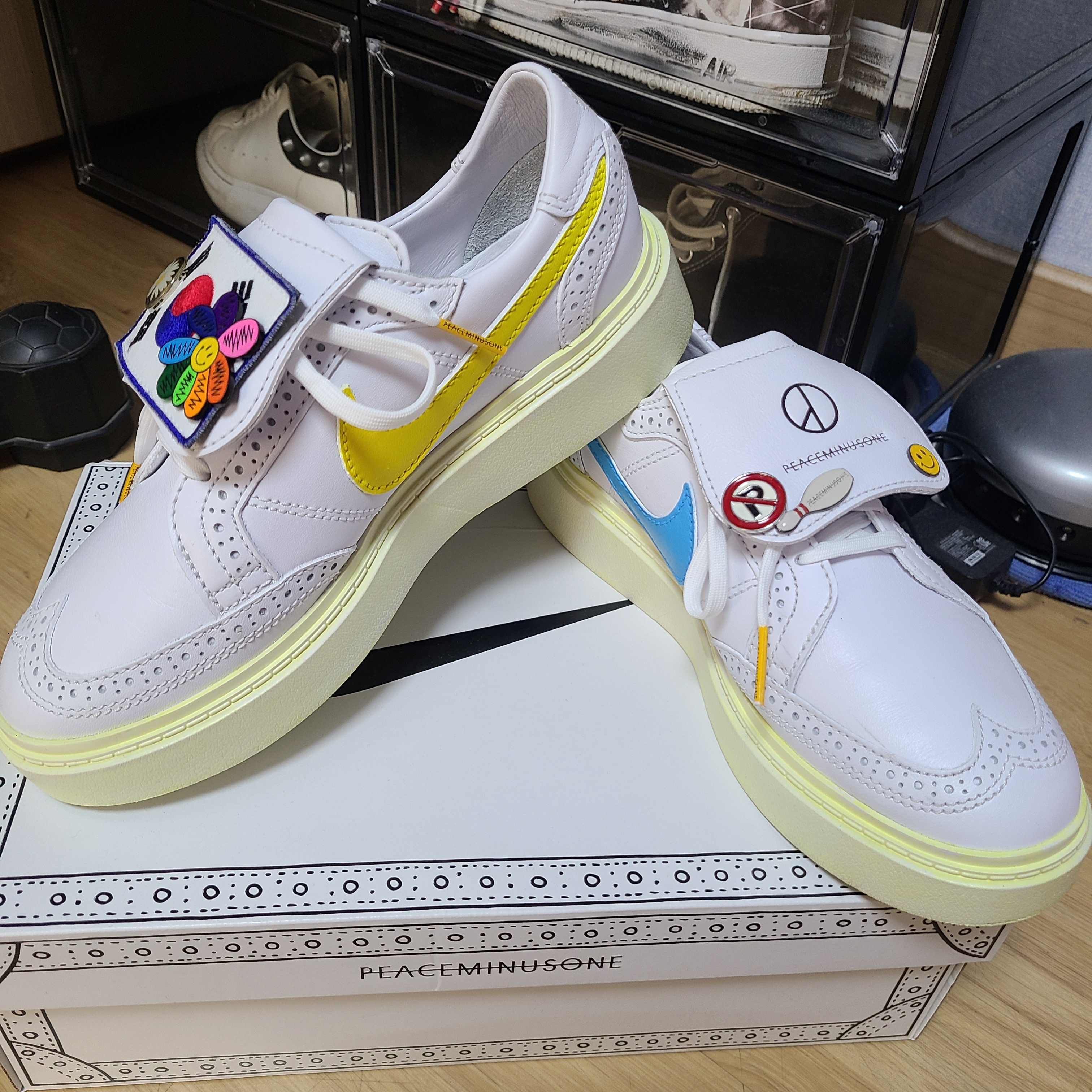 Nike x Peaceminusone Kwondo1 White 착용 스타일 - 2