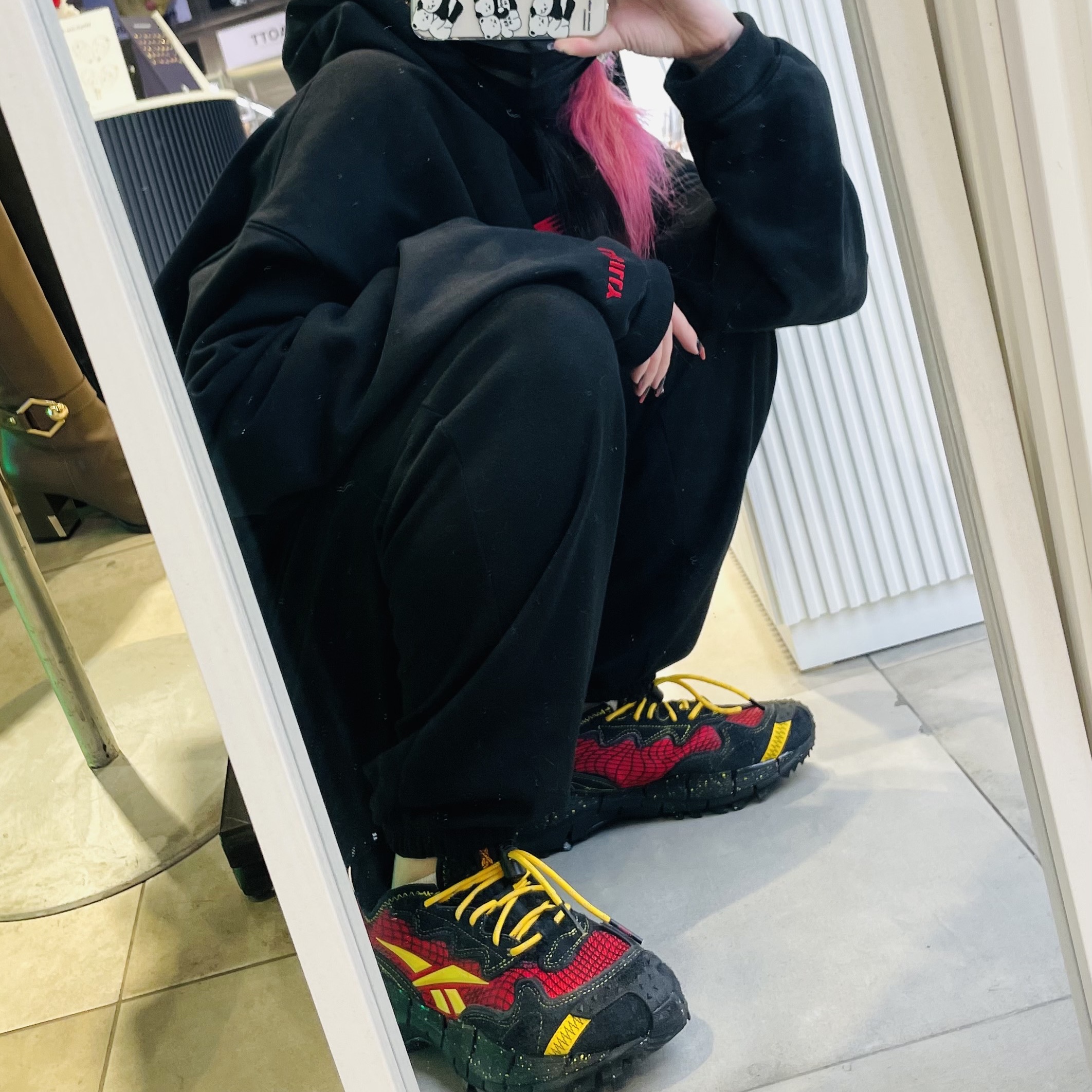 Reebok x A$AP Nast Zig Kinetica II Edge Vector Red Core Black 착용 스타일 - 2