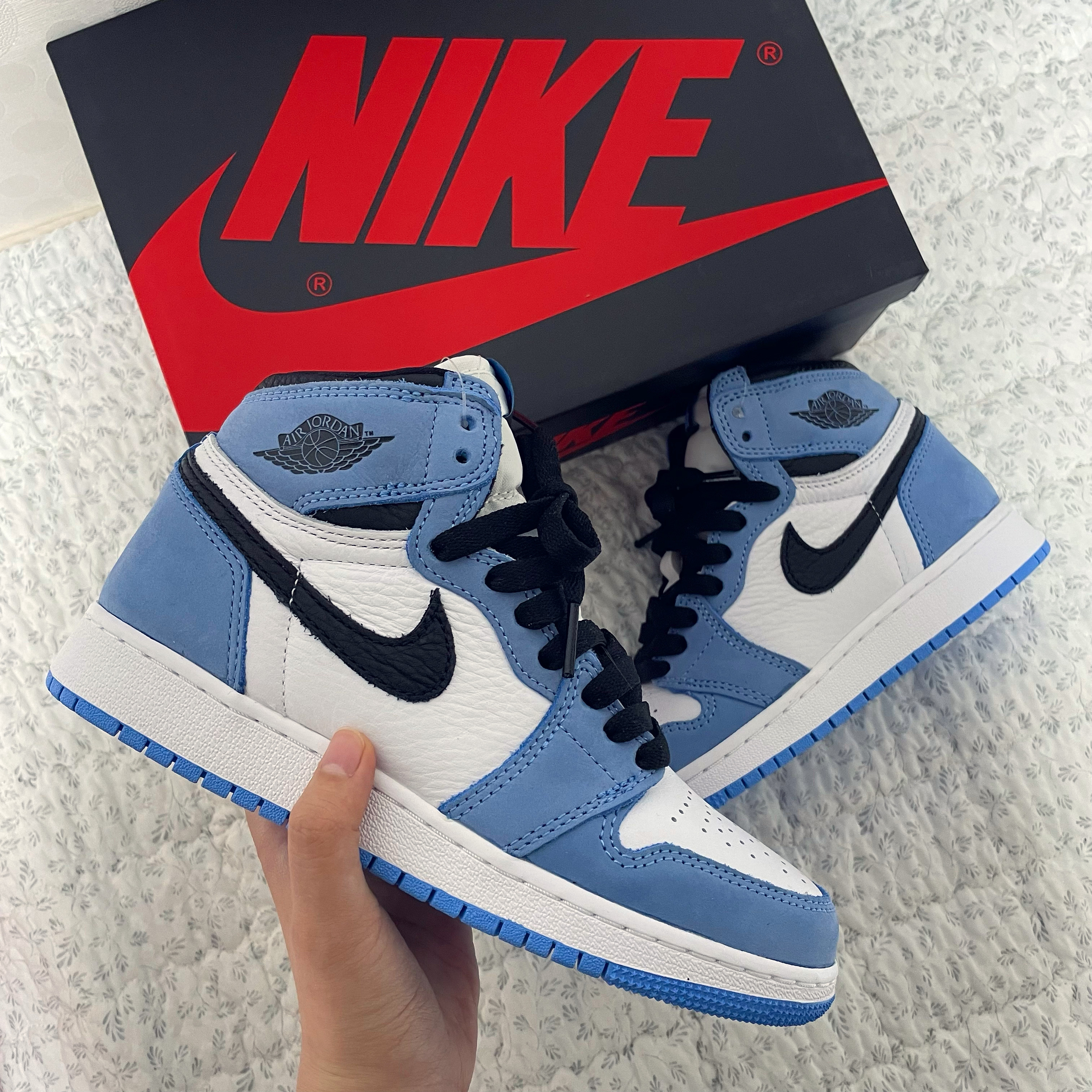 (GS) Jordan 1 Retro High OG University Blue, Jordan 1 Retro High OG University Blue 착용 스타일