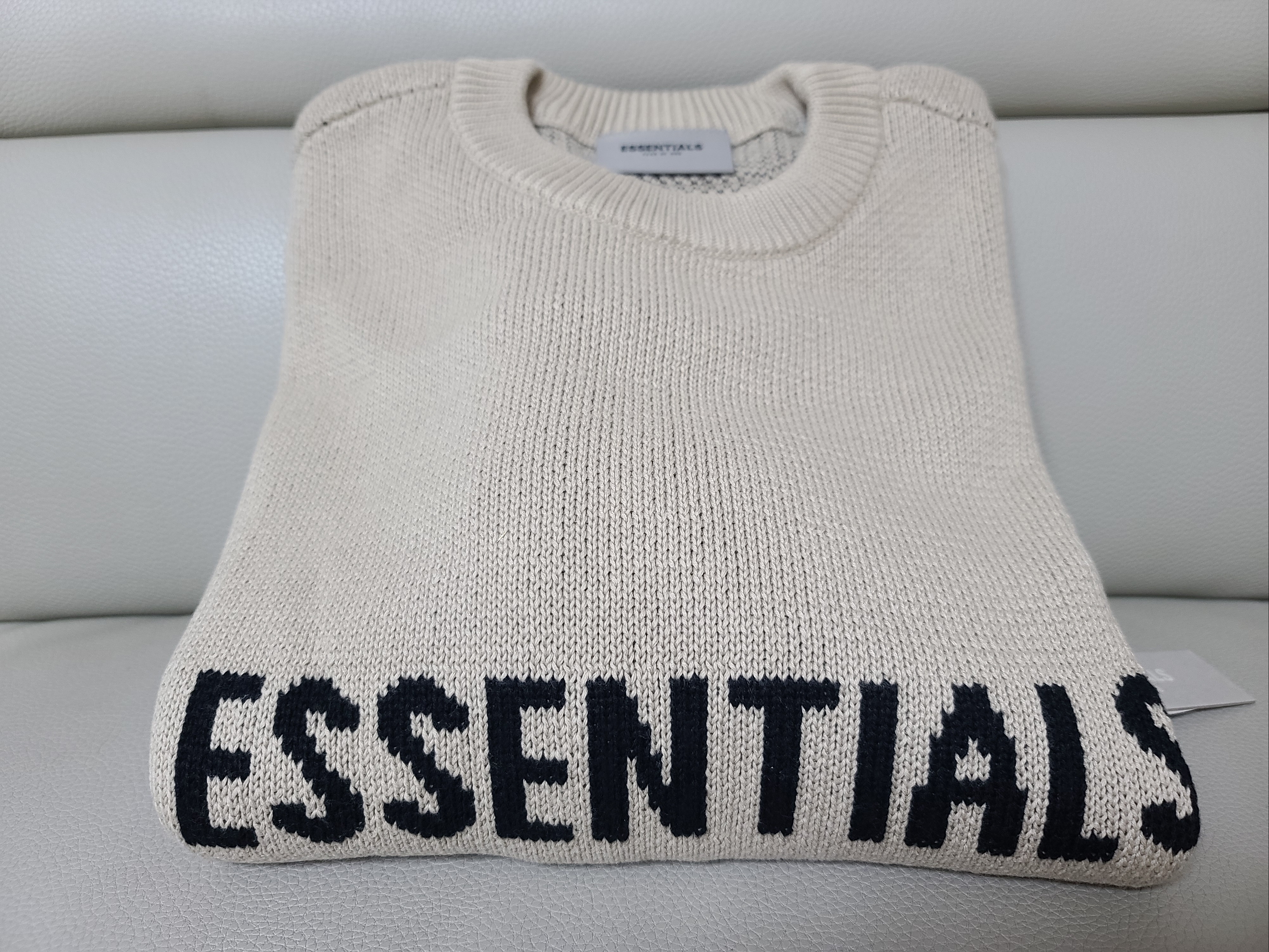 Essentials Knit Pullover Sweater Linen - Ssense Exclusive 착용 스타일
