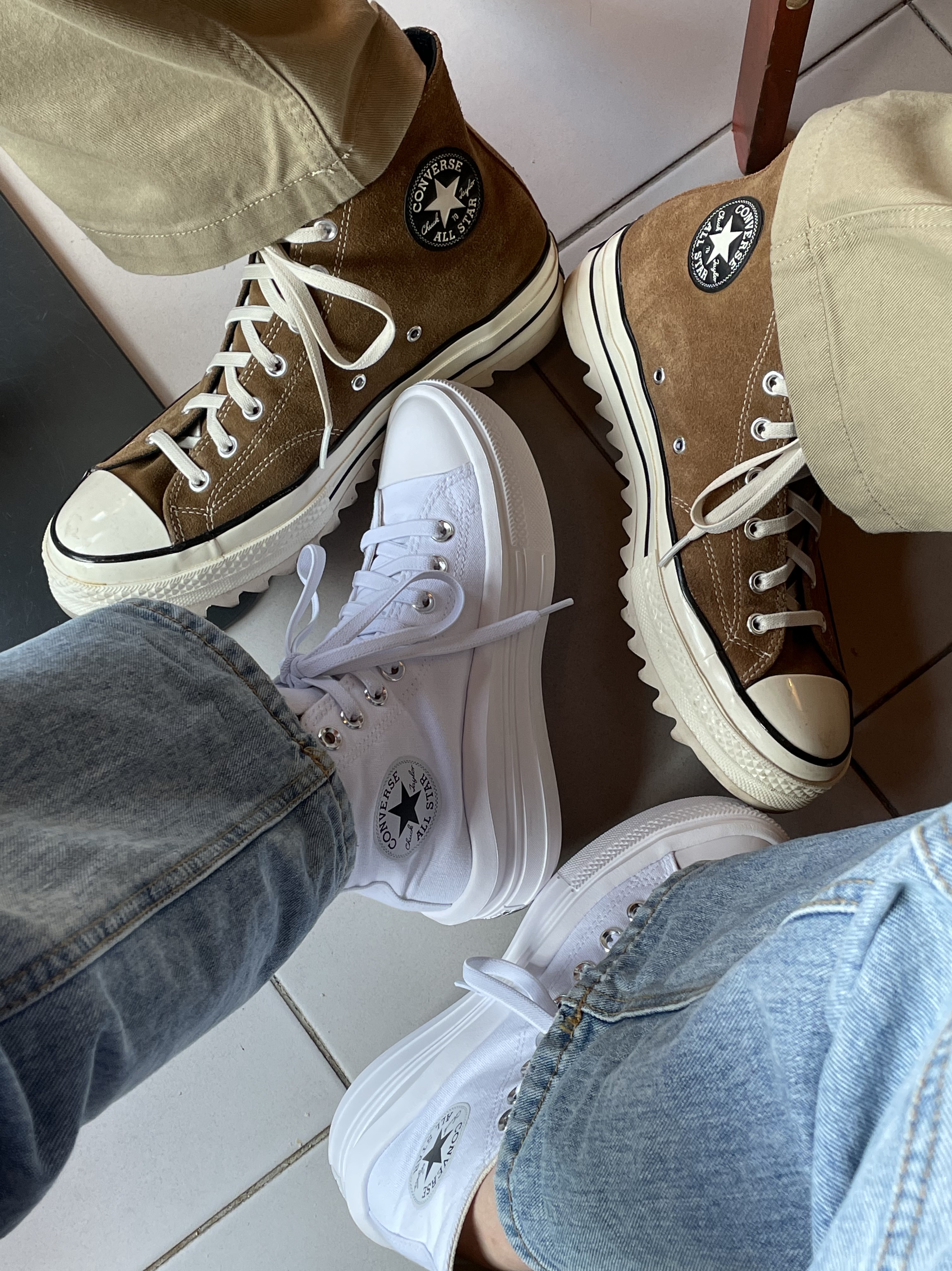 (W) Converse Chuck Taylor All Star Move High White 착용 스타일