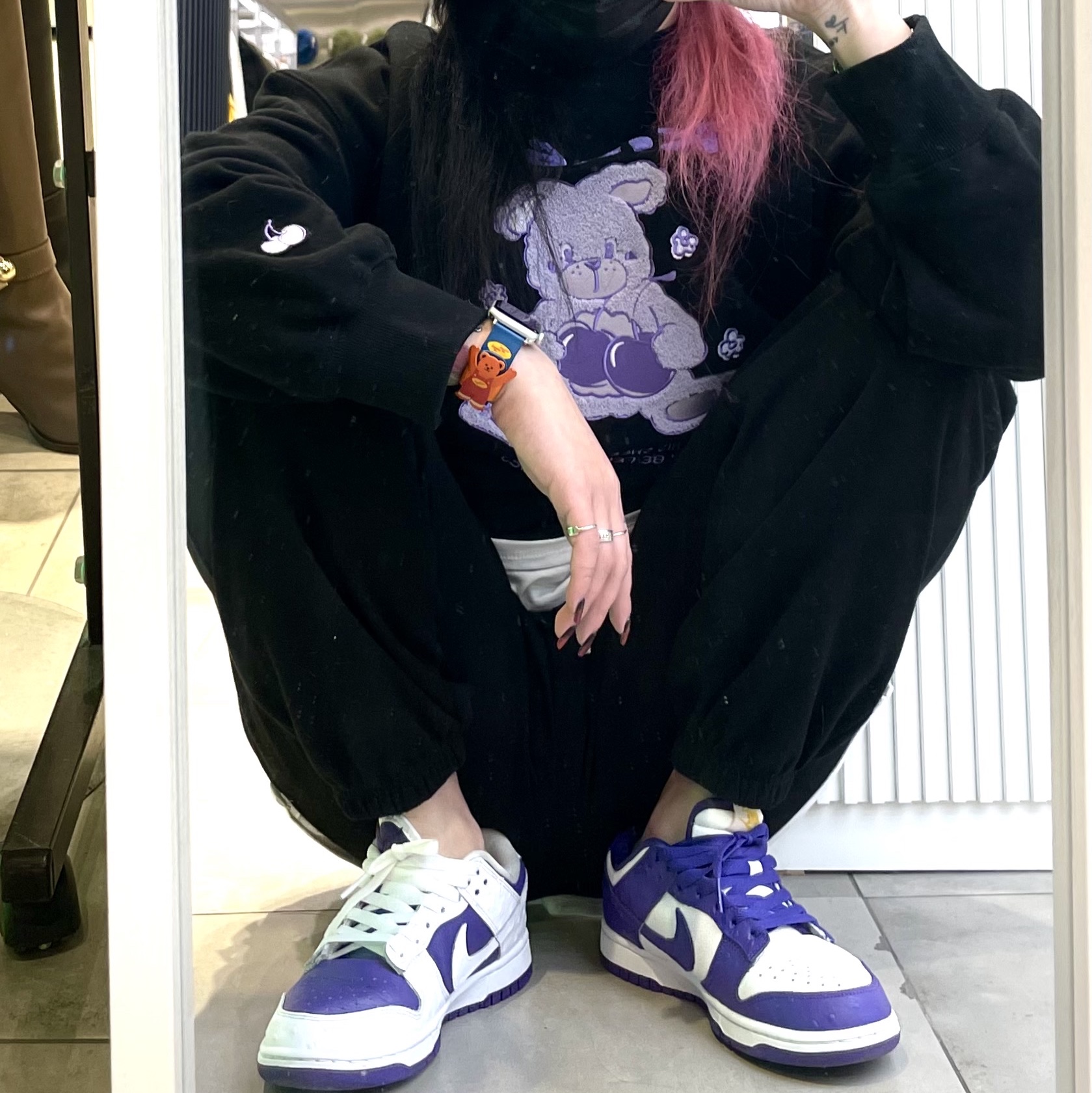 (W) Nike Dunk Low SE Flip 착용 스타일 - 1