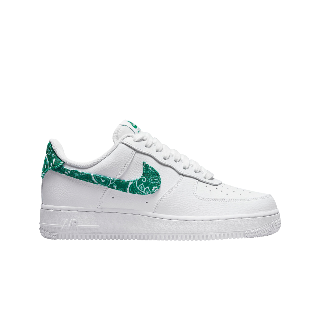 (W) 나이키 에어포스 1 '07 에센셜 페이즐리 스우시 화이트 맬러카이트((W) Nike Air Force 1 '07 Essential Paisley Swoosh White Malachite)