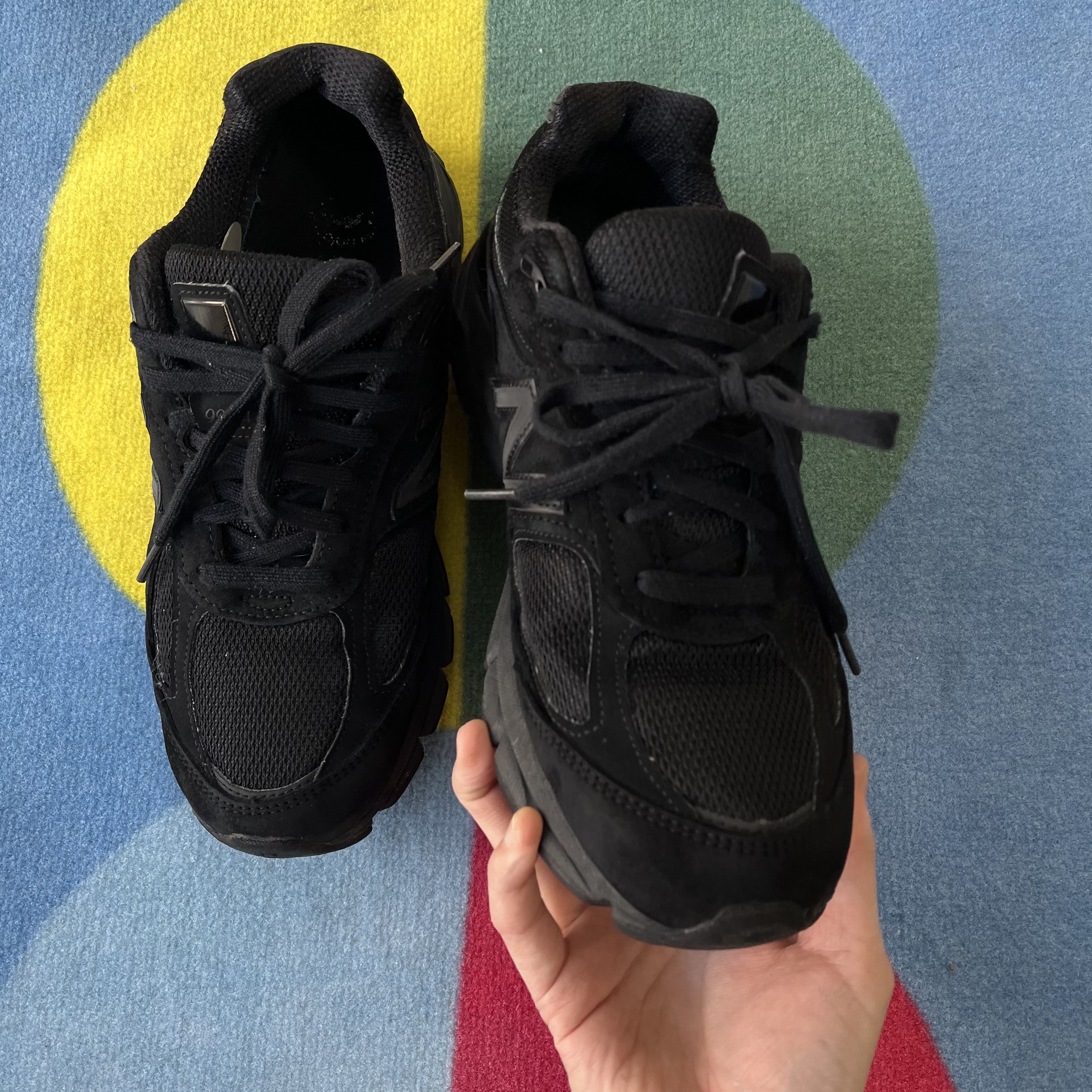 New Balance 990v5 Made in USA Triple Black - D Standard 착용 스타일 - 1