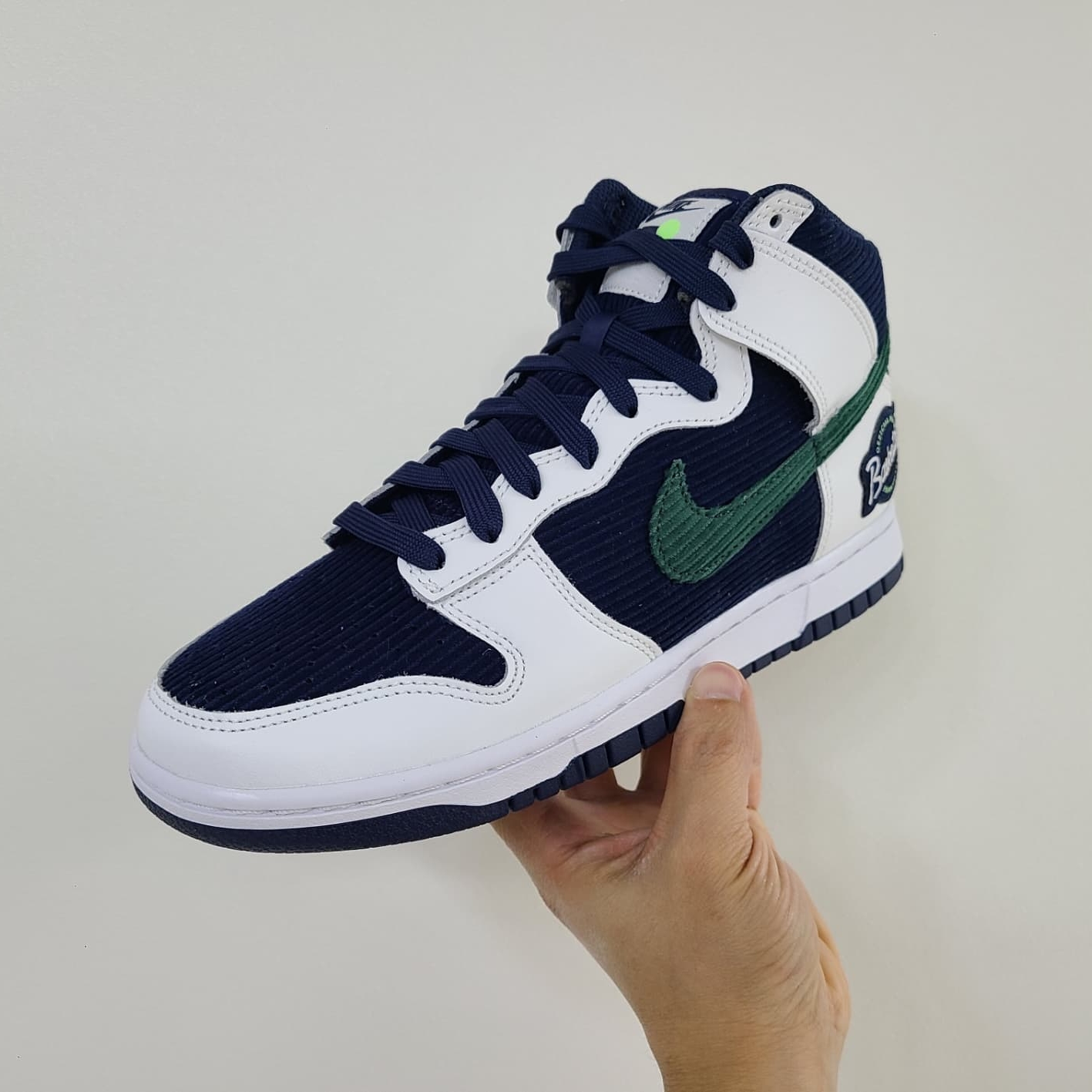 Nike Dunk High PRM EMB College Navy 착용 스타일 - 1