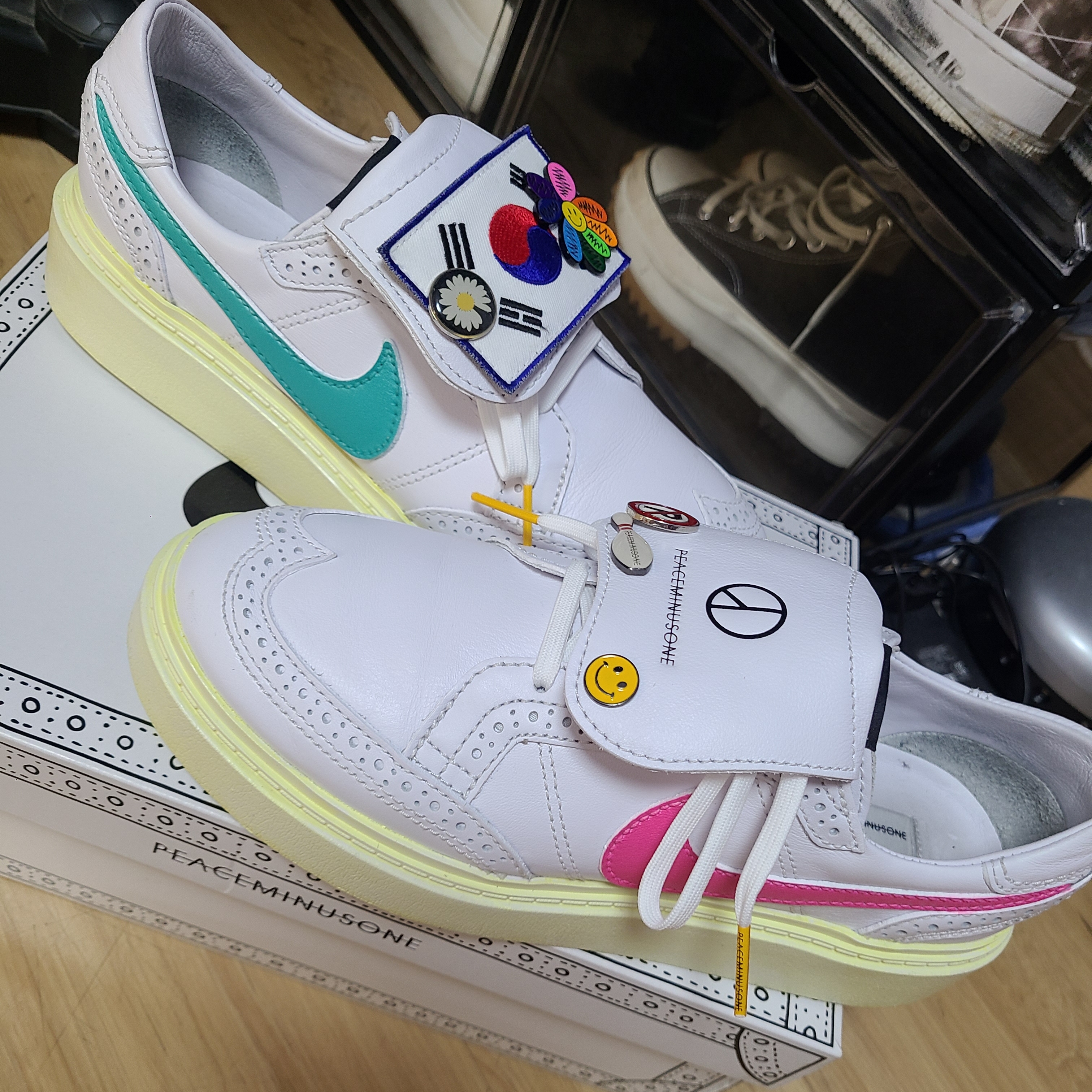 Nike x Peaceminusone Kwondo1 White 착용 스타일 - 1