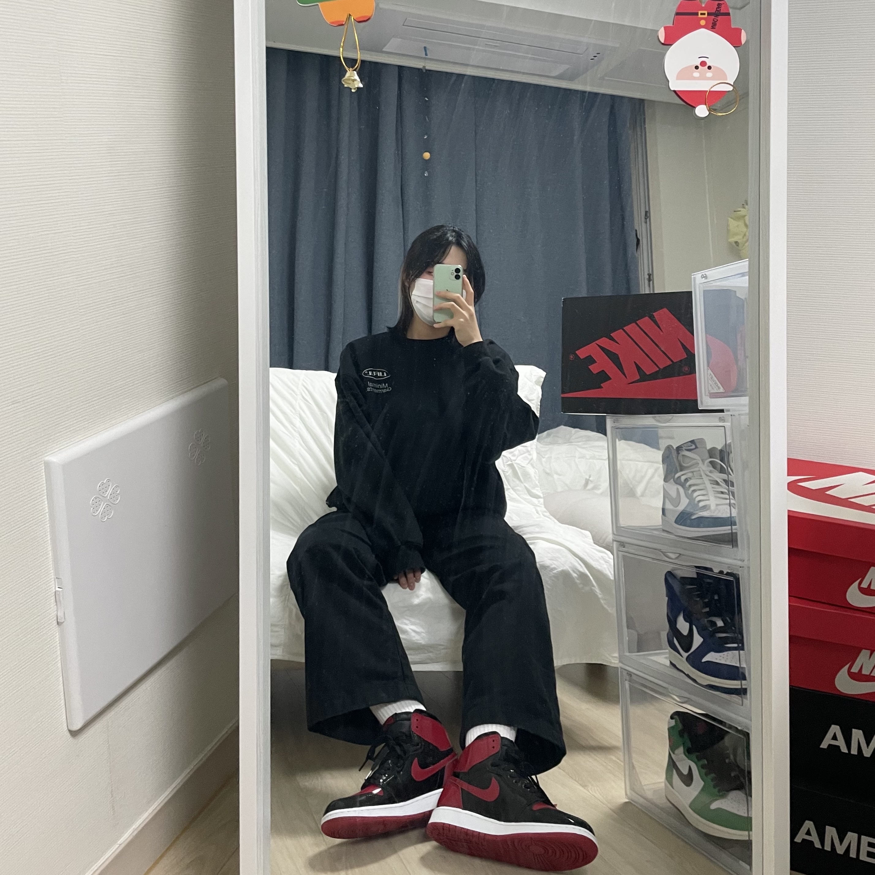 Jordan 1 Retro High OG Patent Bred, (GS) Jordan 1 Retro High OG Patent Bred 착용 스타일 - 2