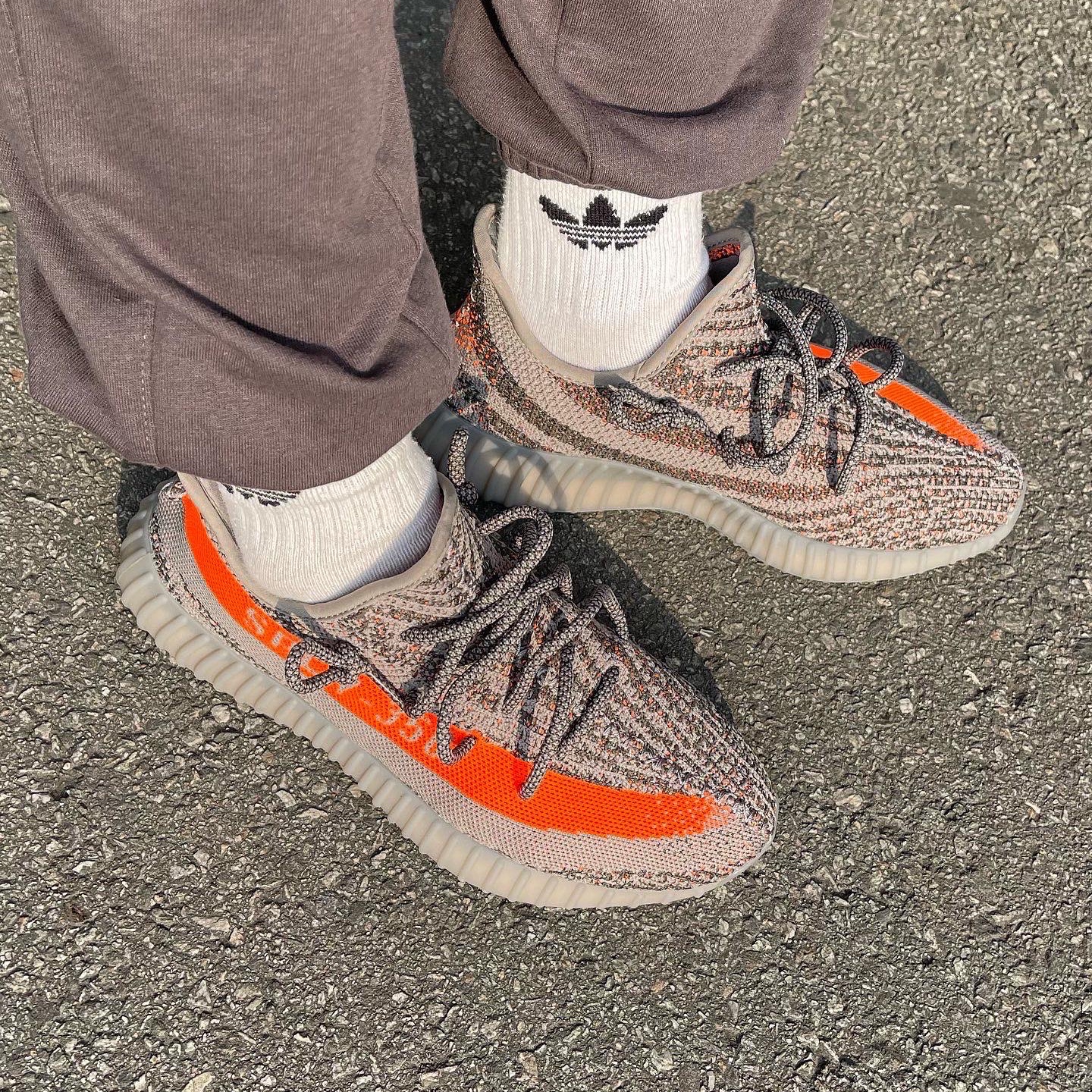 Nike M NRG Hoodie Team Orange, Adidas Yeezy Boost 350 V2 Beluga - Reflective 착용 스타일 - 2