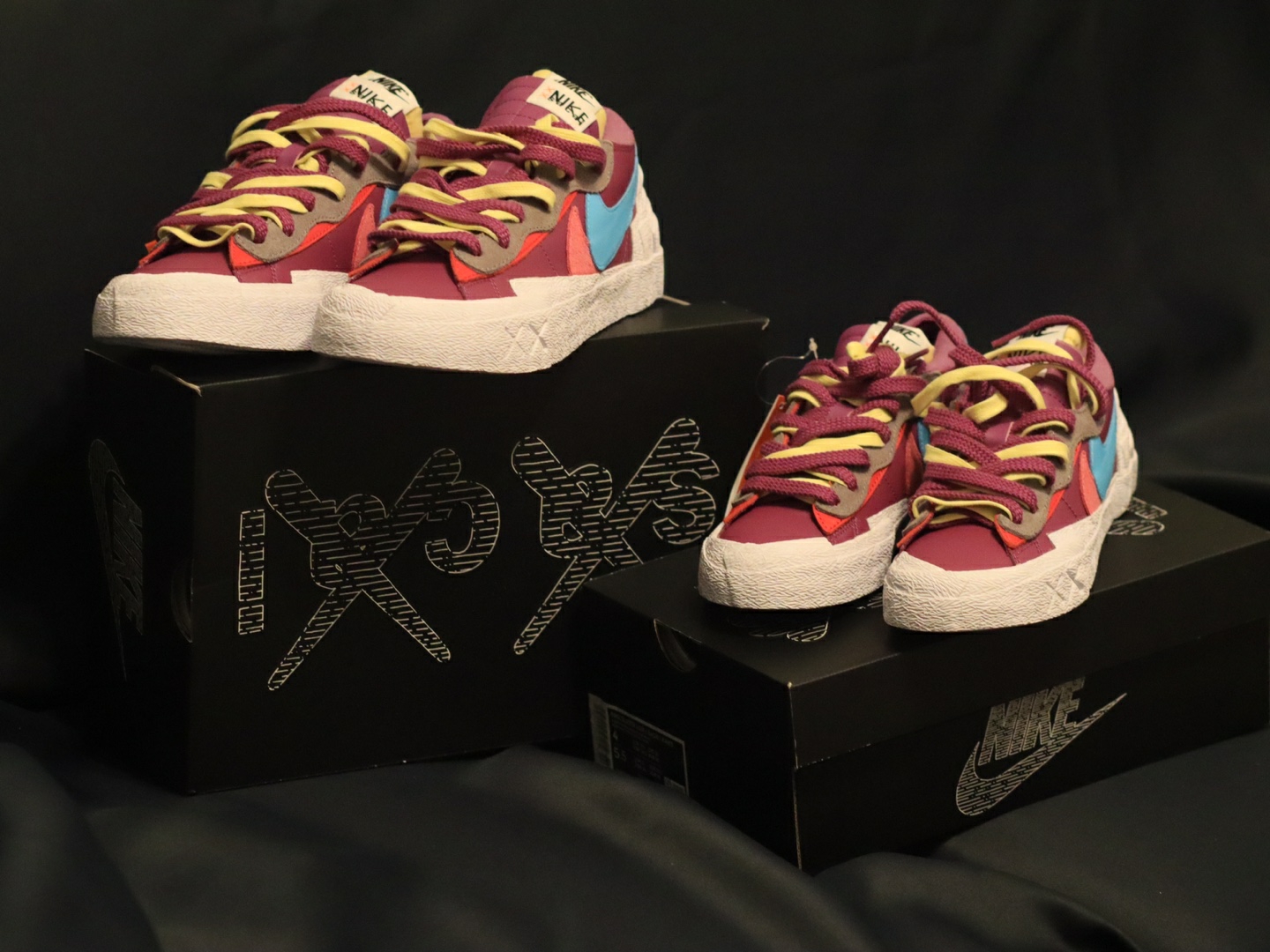 Nike x Sacai x Kaws Blazer Low Purple Dusk 착용 스타일 - 2