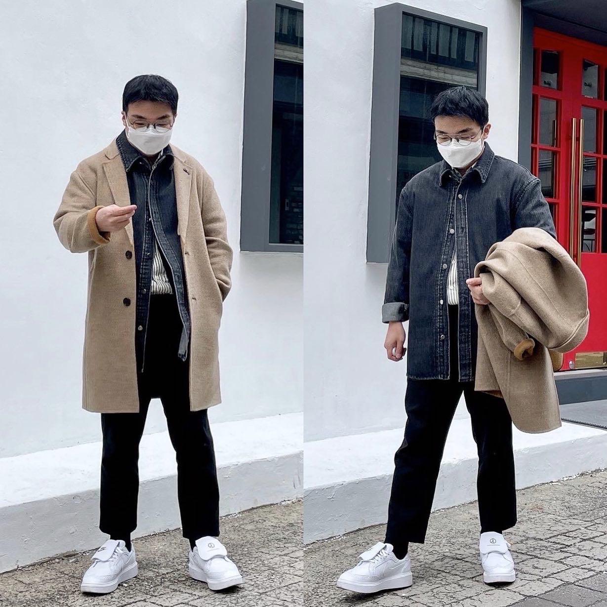 Nike x Peaceminusone Kwondo1 White 착용 스타일 - 1