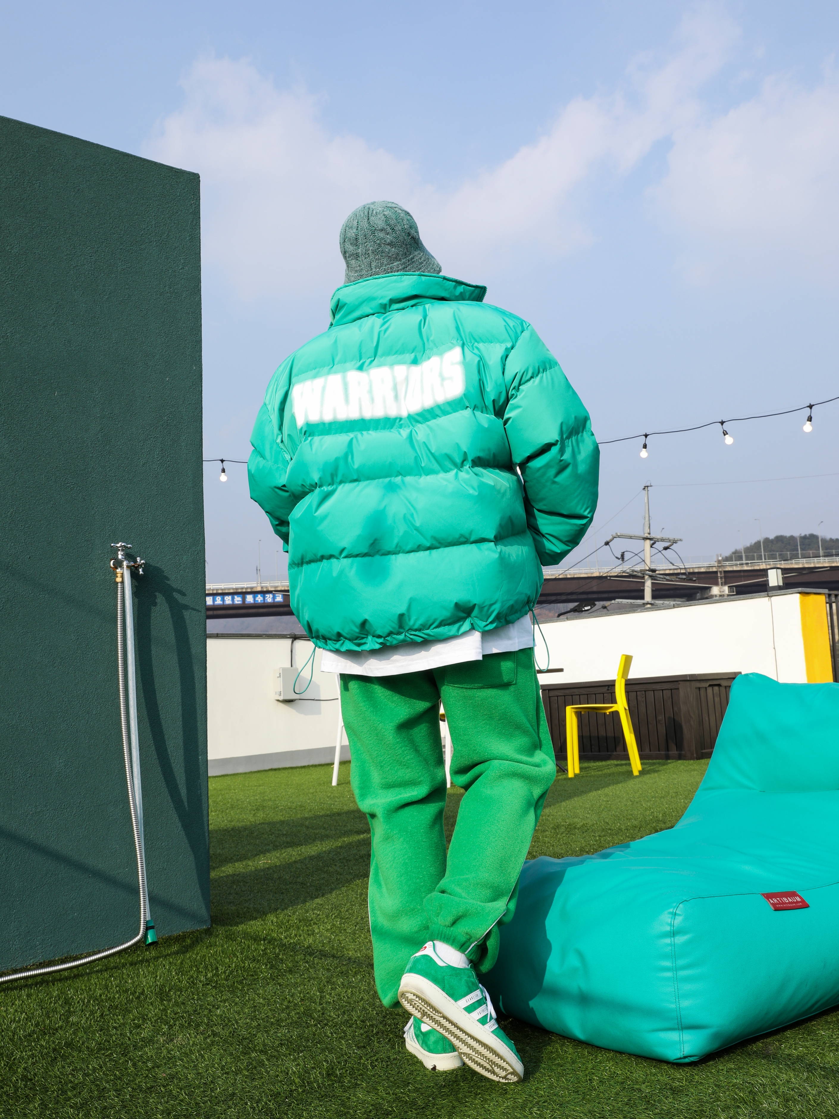 Adidas x Human Made Campus Green 착용 스타일 - 1