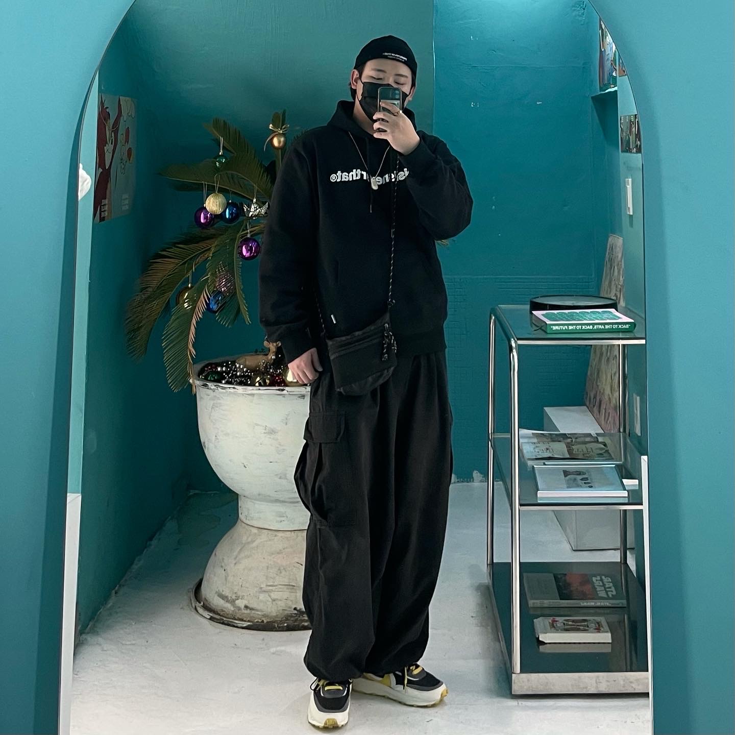 Nike x Sacai x Undercover LDWaffle Black Bright Citron 착용 스타일 - 1