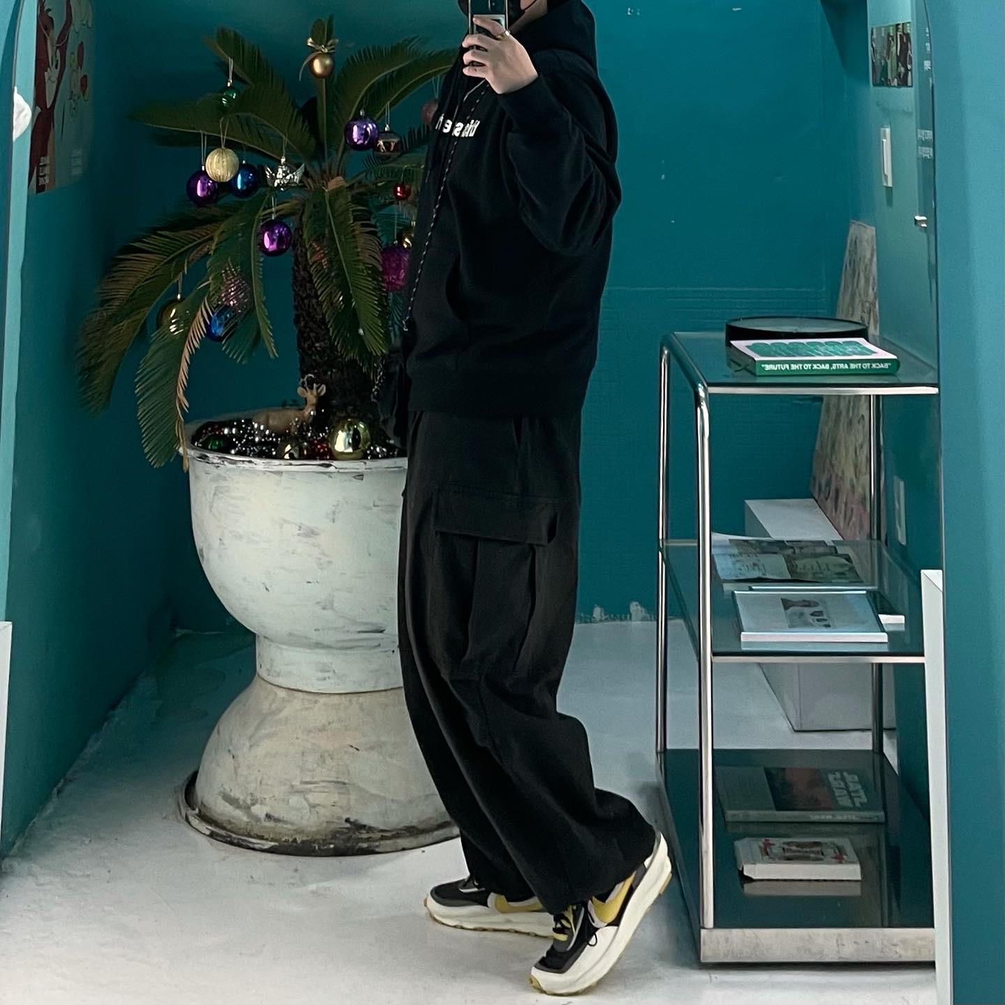 Nike x Sacai x Undercover LDWaffle Black Bright Citron 착용 스타일 - 2