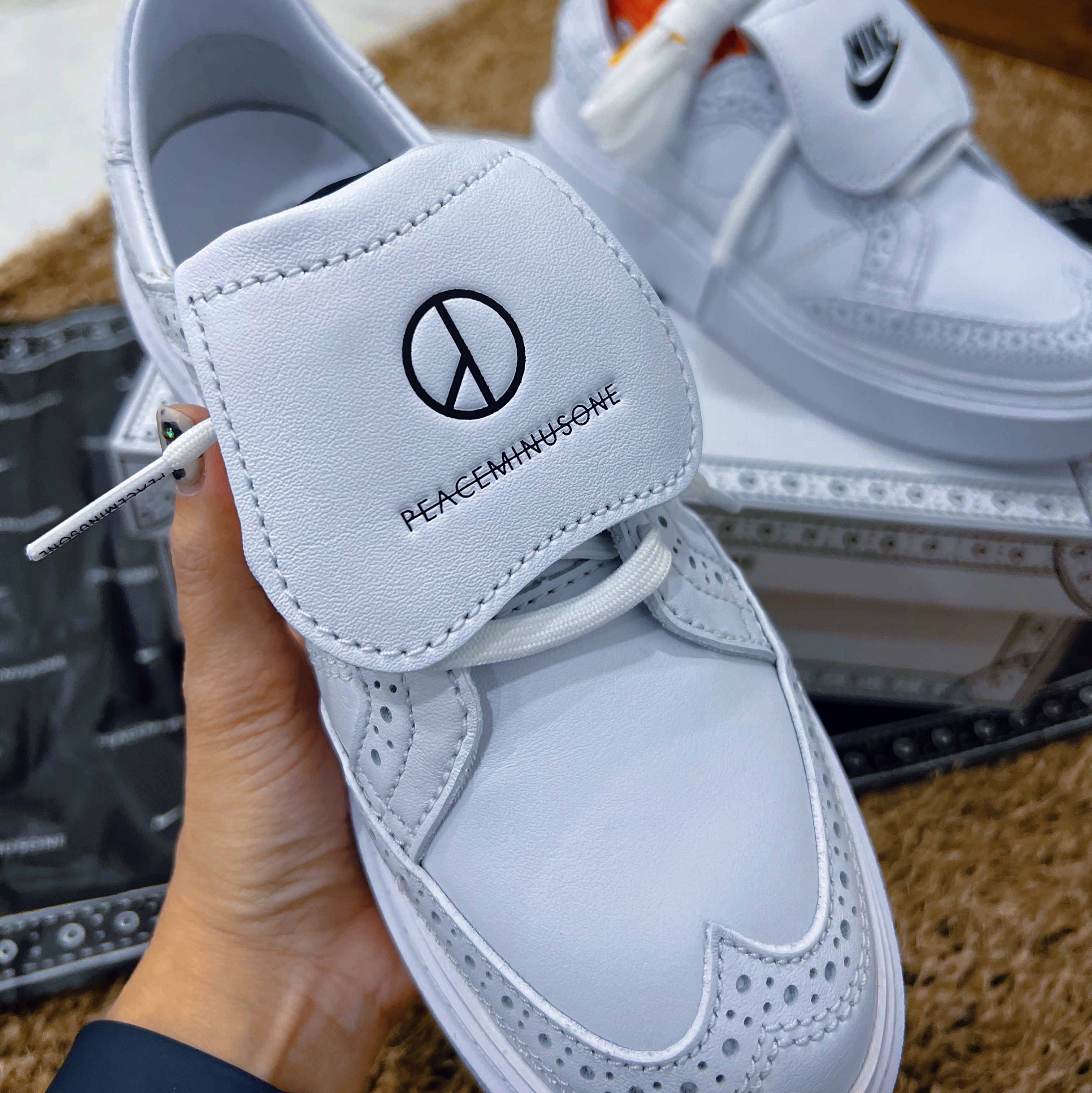 Nike x Peaceminusone Kwondo1 White 착용 스타일 - 4
