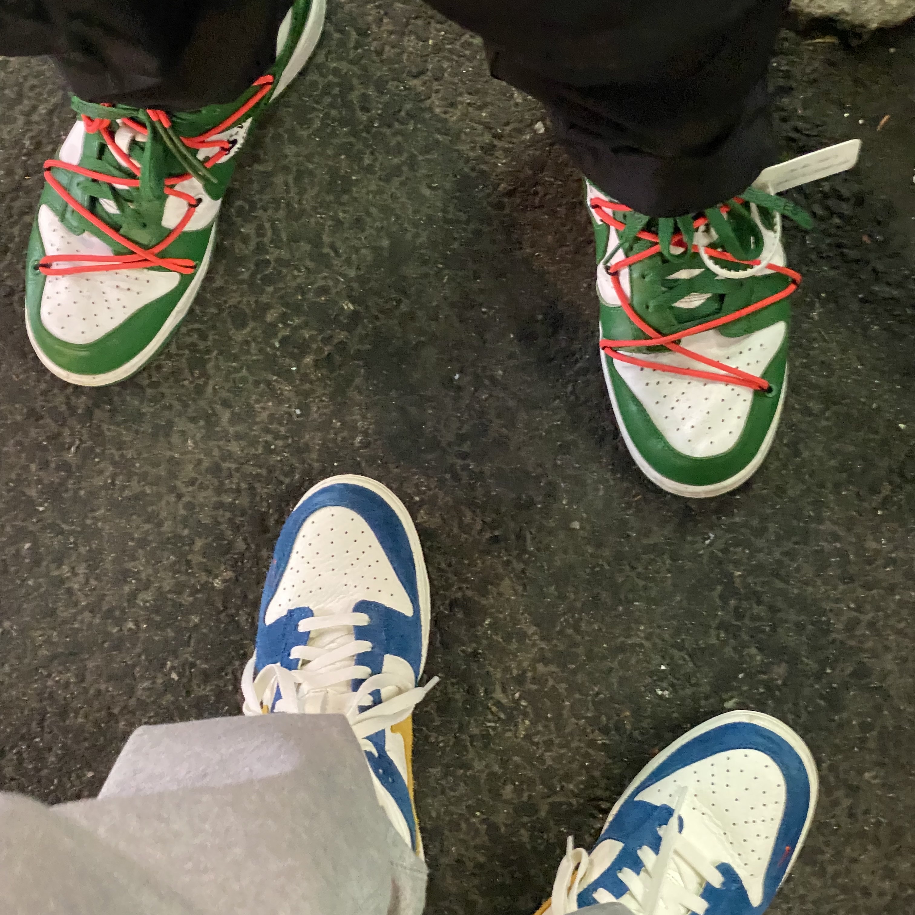 Nike x Off-White Dunk Low Pine Green, Nike x Kasina Dunk Low 80's Bus 착용 스타일