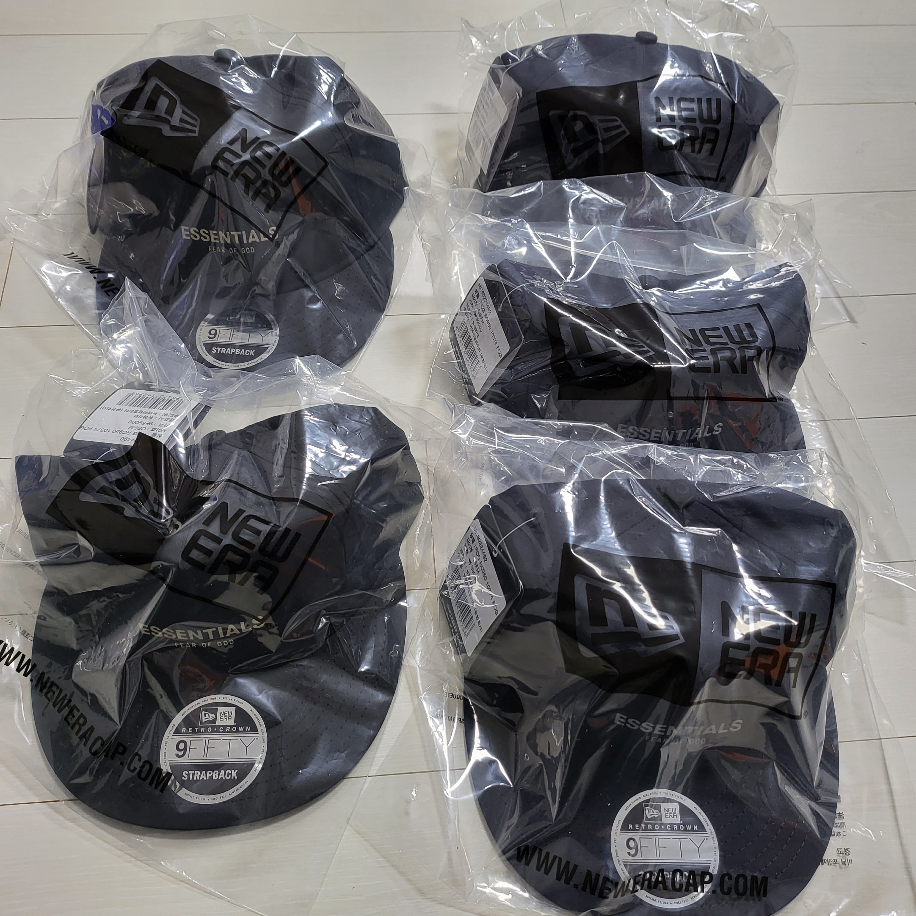 Essentials x New Era Retro Crown Strapback Navy, Essentials x New Era Retro Crown Strapback Black 착용 스타일