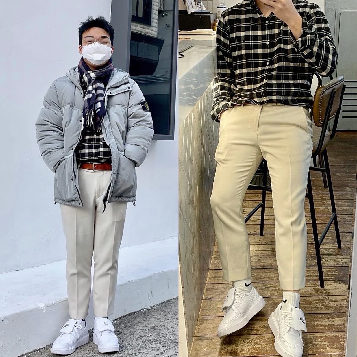 Nike x Peaceminusone Kwondo1 White 착용 스타일 - 3