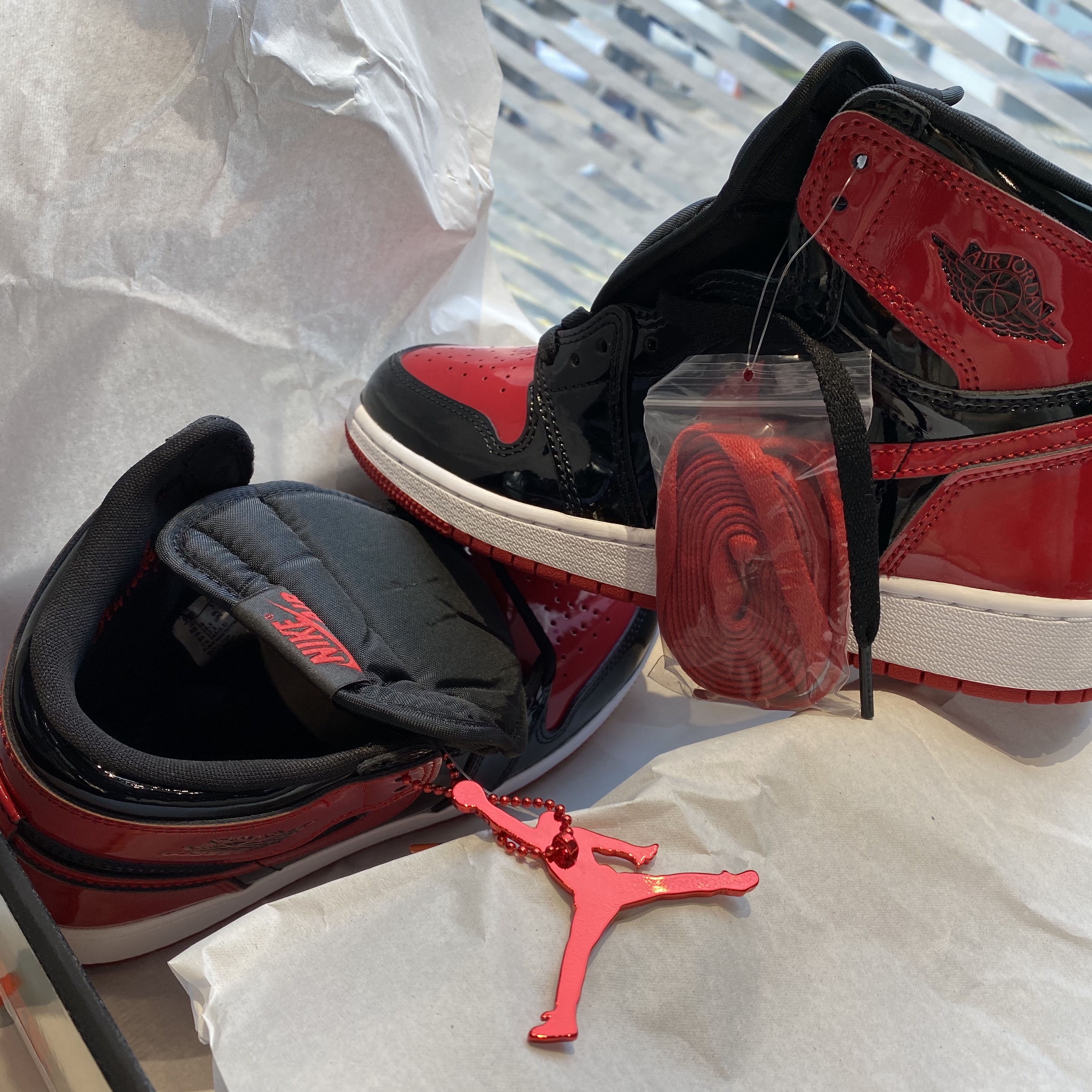 (GS) Jordan 1 Retro High OG Patent Bred 착용 스타일