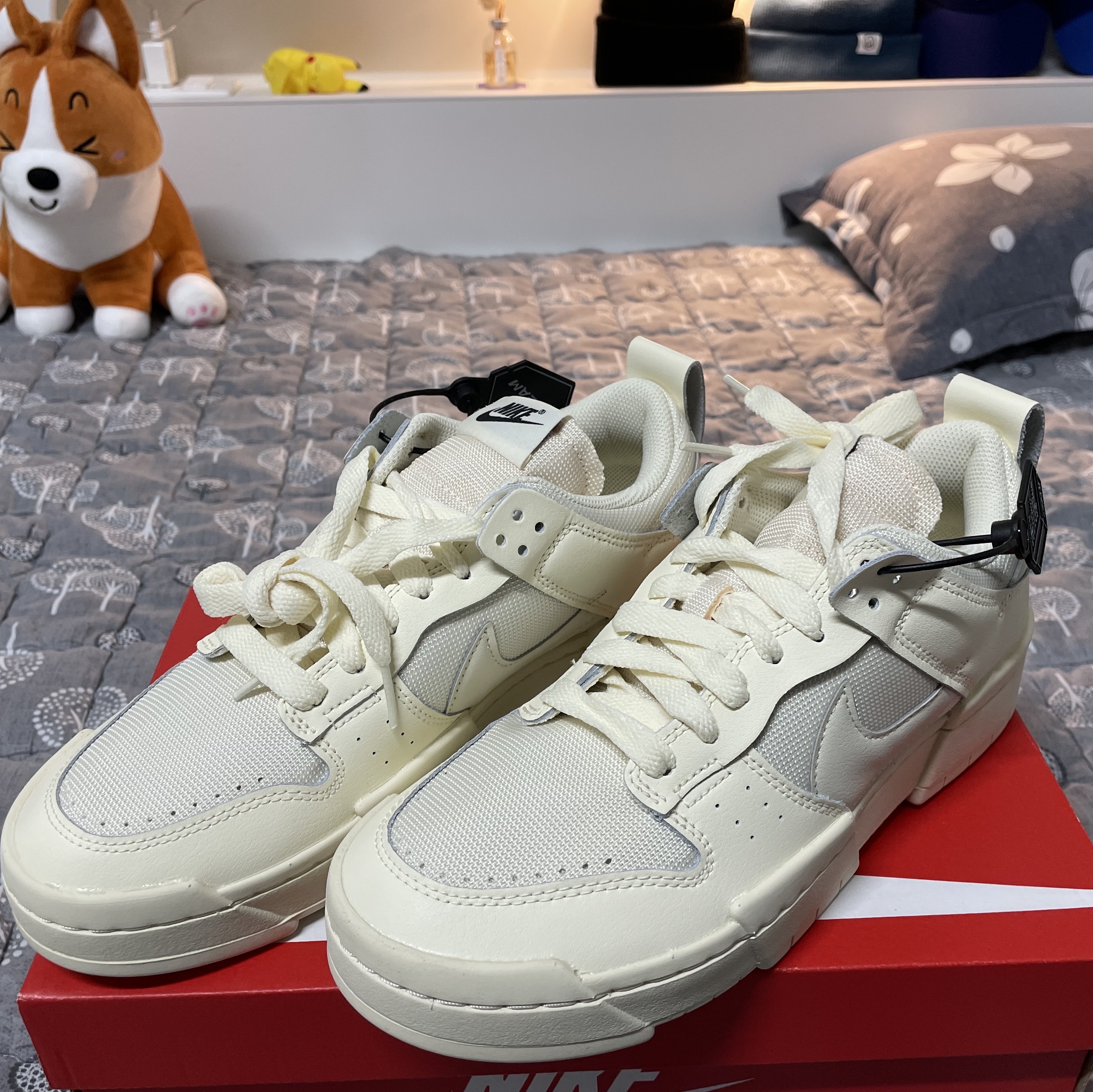 (W) Nike Dunk Low Disrupt Coconut Milk 착용 스타일 - 1