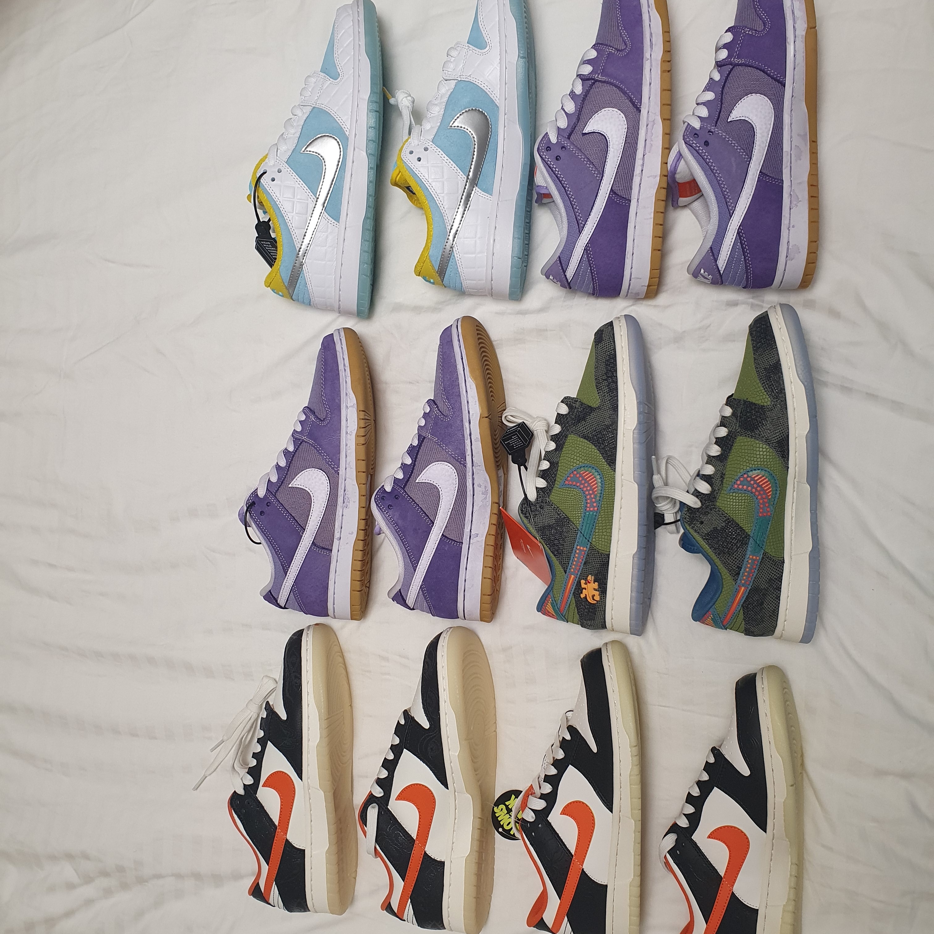 Nike Dunk Low Retro PRM Halloween, Nike SB Dunk Low Pro ISO Orange Label Lilac 착용 스타일