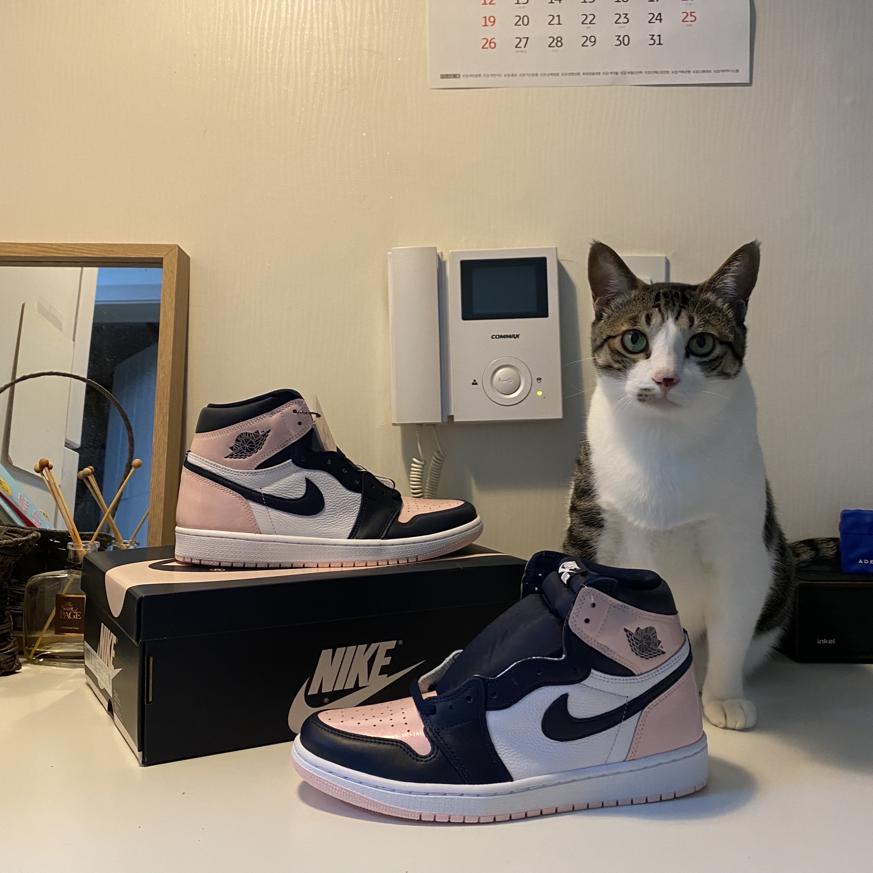 (W) Jordan 1 Retro High OG Atmosphere 착용 스타일 - 3