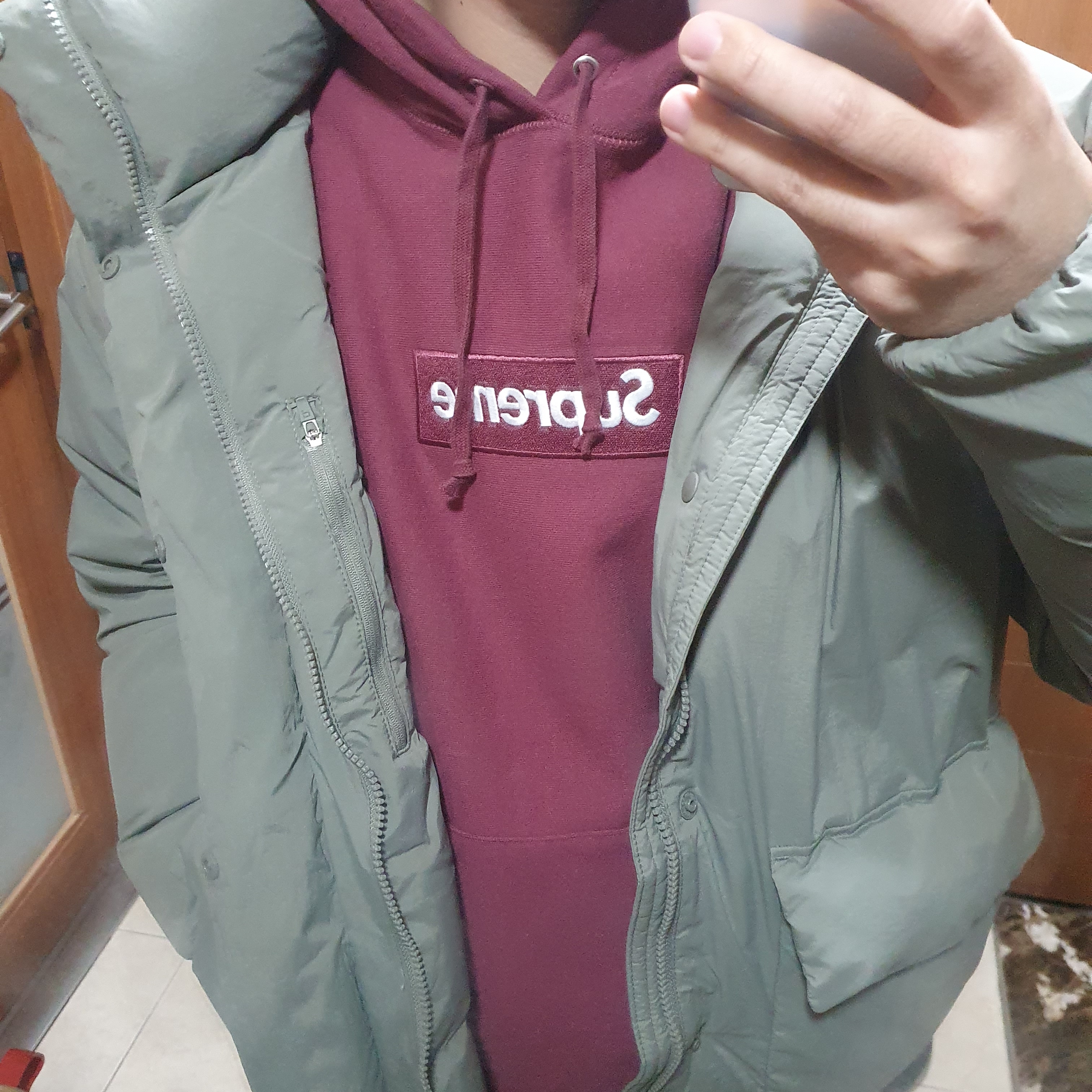Supreme Box Logo Hooded Sweatshirt Plum - 21FW 착용 스타일