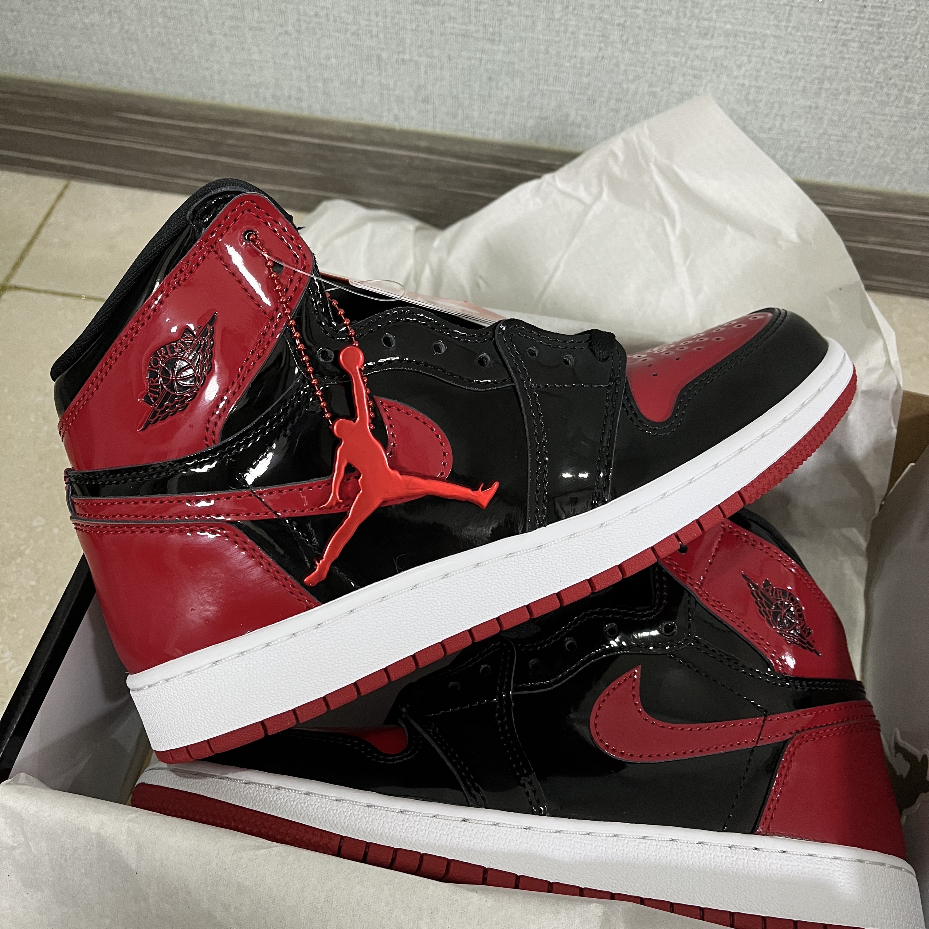(GS) Jordan 1 Retro High OG Patent Bred 착용 스타일