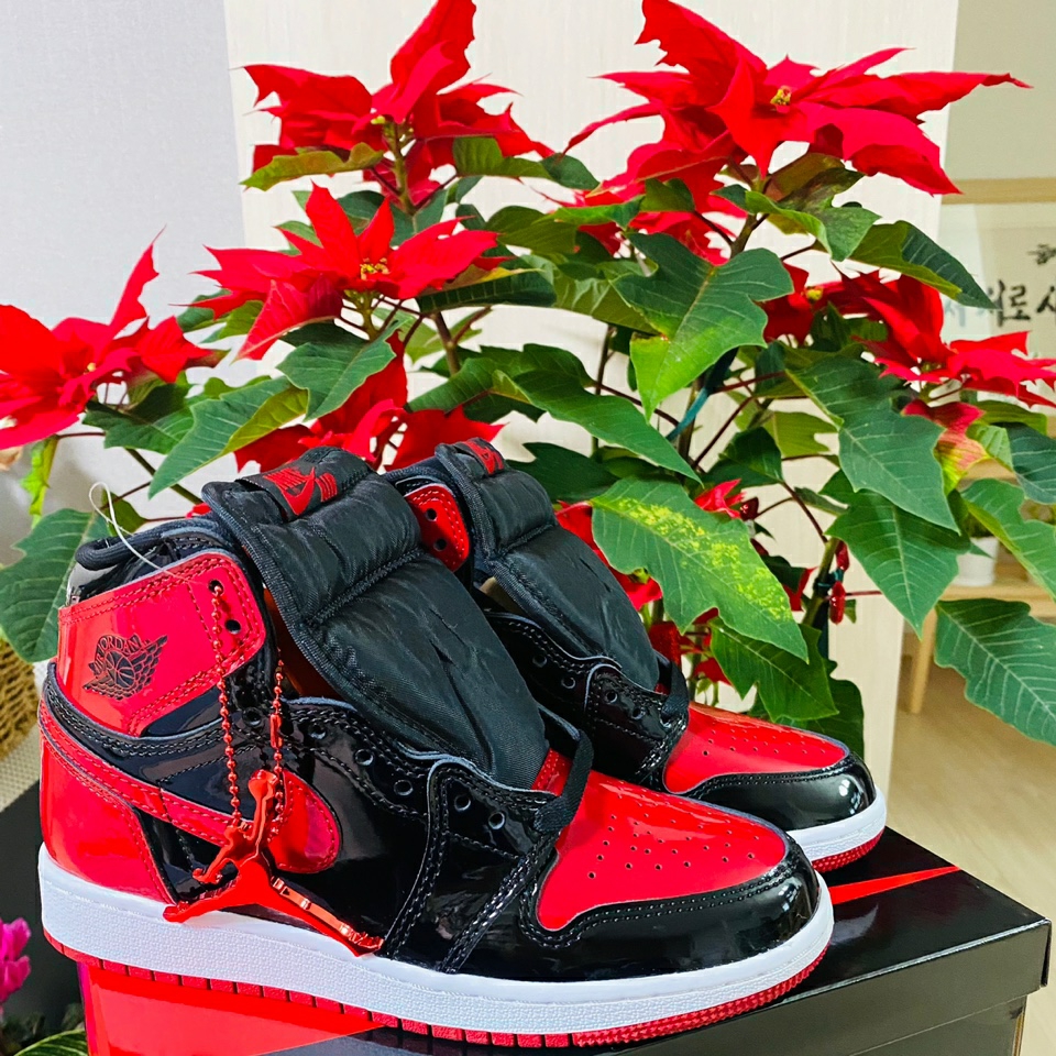 (GS) Jordan 1 Retro High OG Patent Bred 착용 스타일 - 2
