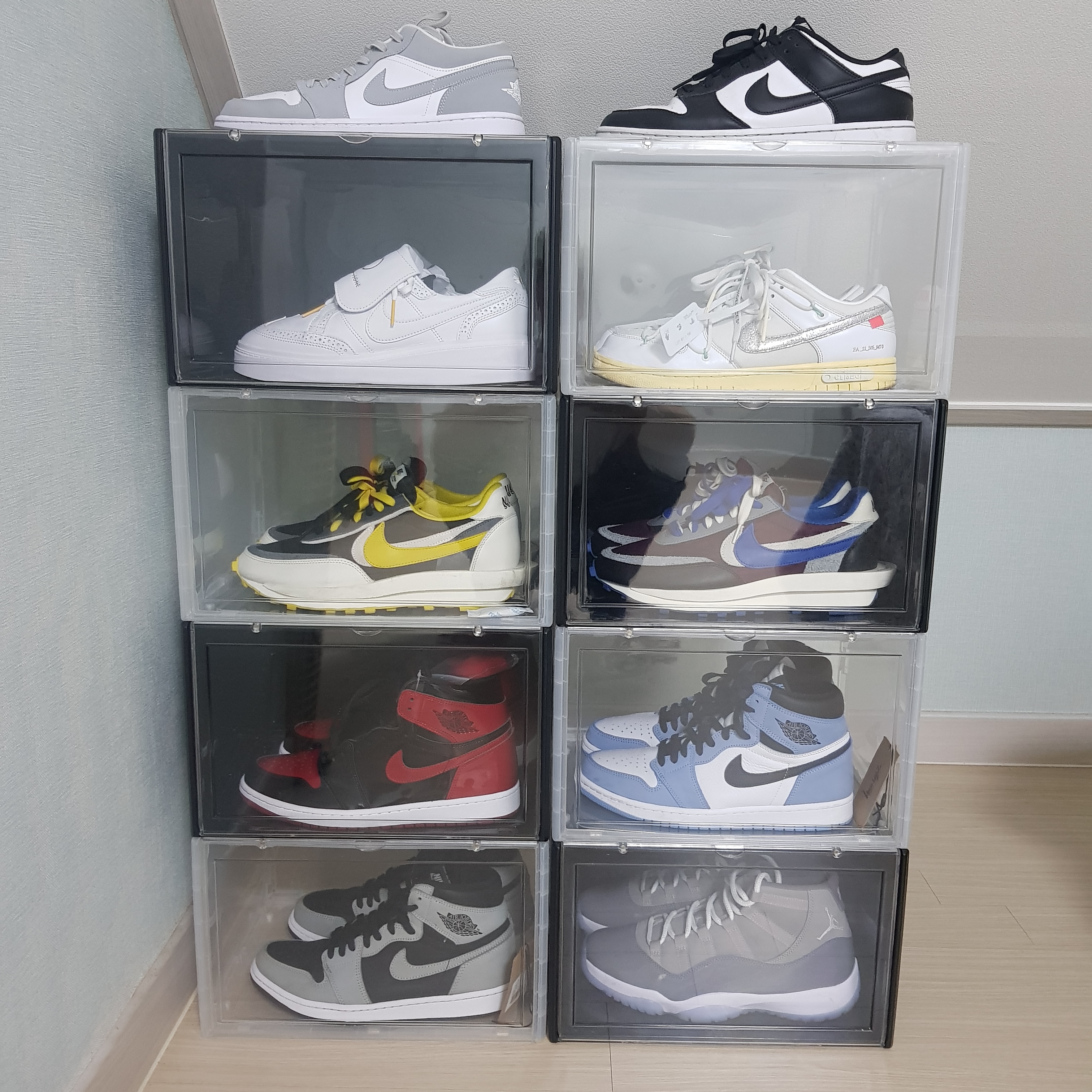 Jordan 1 Retro High OG Patent Bred, Nike x Off-White Dunk Low The 50 - Lot 1 착용 스타일 - 1