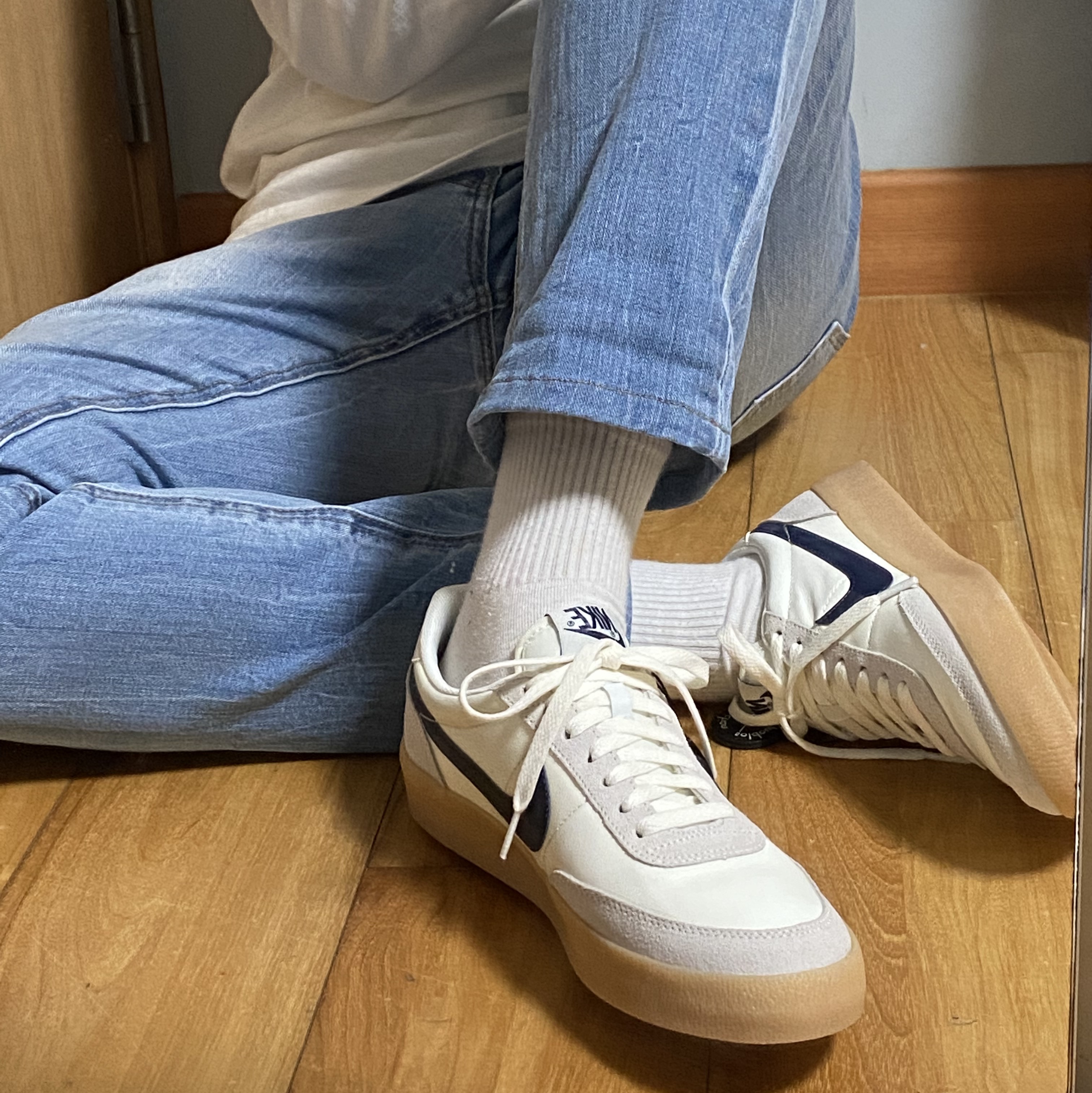 Nike x J.Crew Killshot 2 Sail Midnight Navy 착용 스타일 - 3