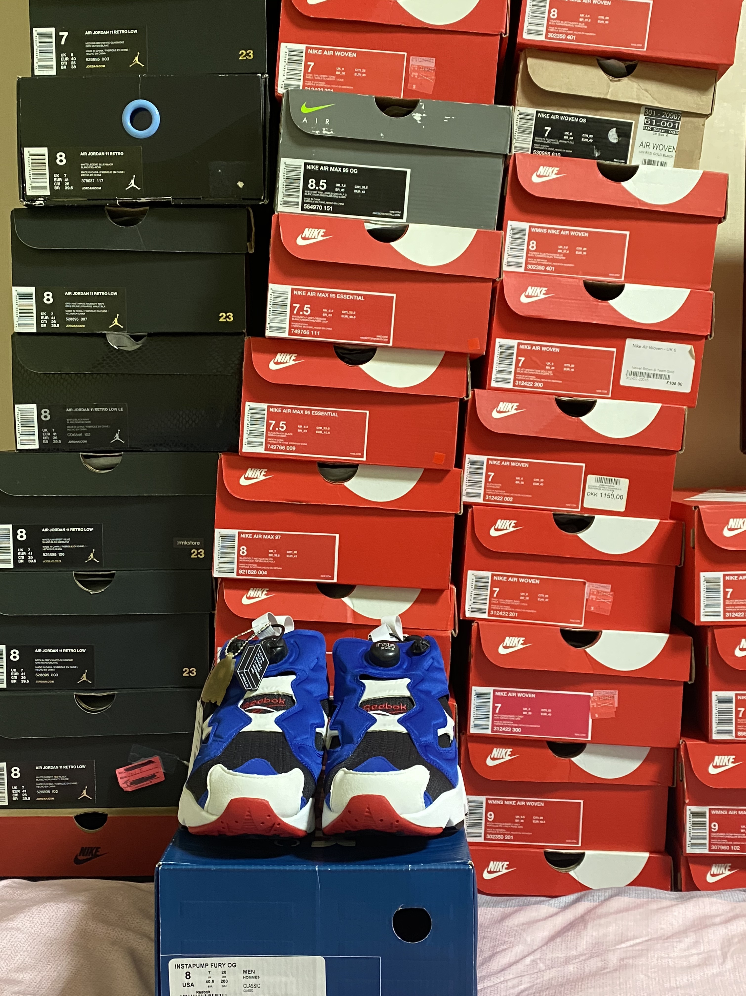 Nike Air Max 95 OG Neon Yellow 2020, Nike Air Max 97 Midnight Navy Habanero Red 착용 스타일 - 4