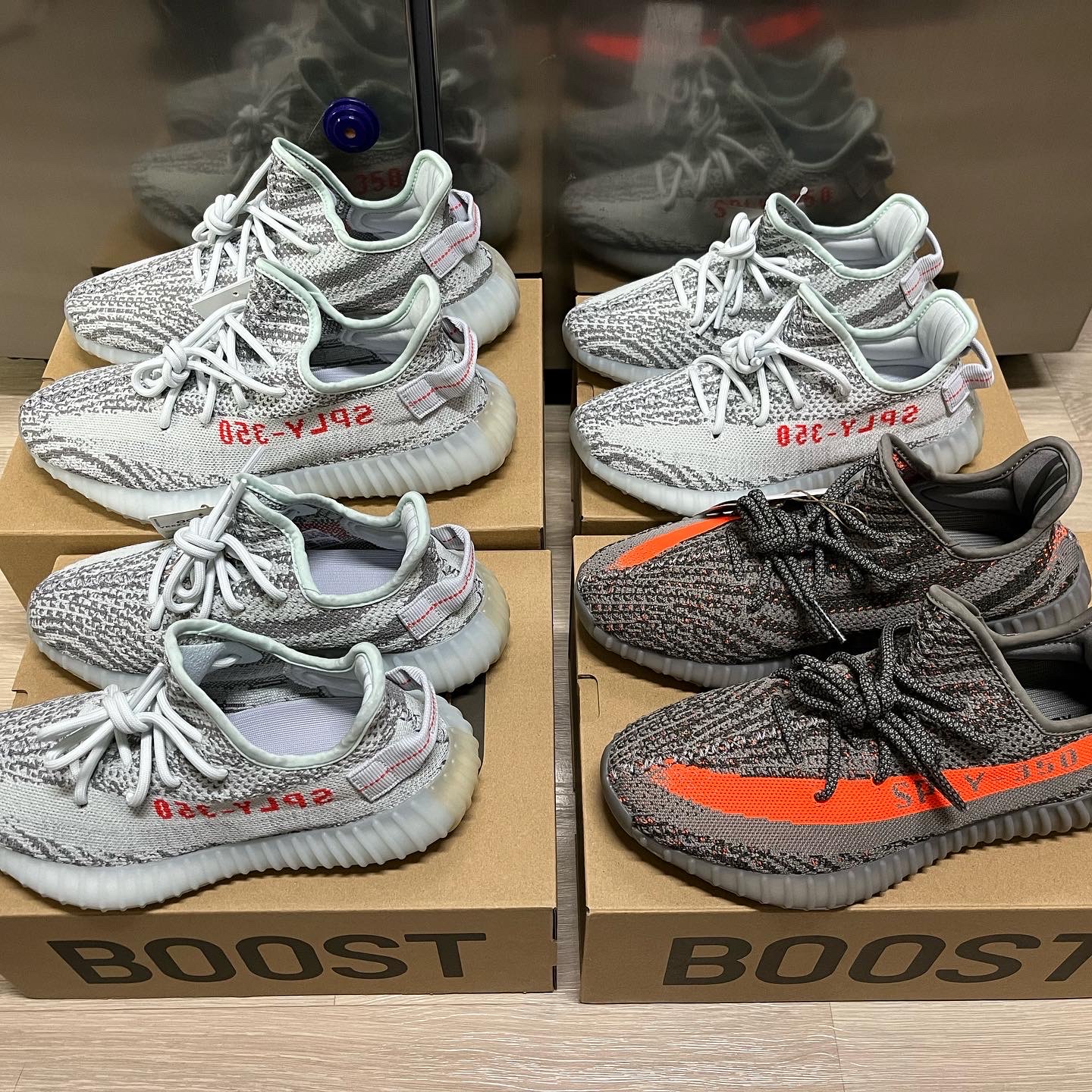 Adidas Yeezy Boost 350 V2 Beluga - Reflective, Adidas Yeezy Boost 350 V2 Blue Tint 2017 착용 스타일 - 2