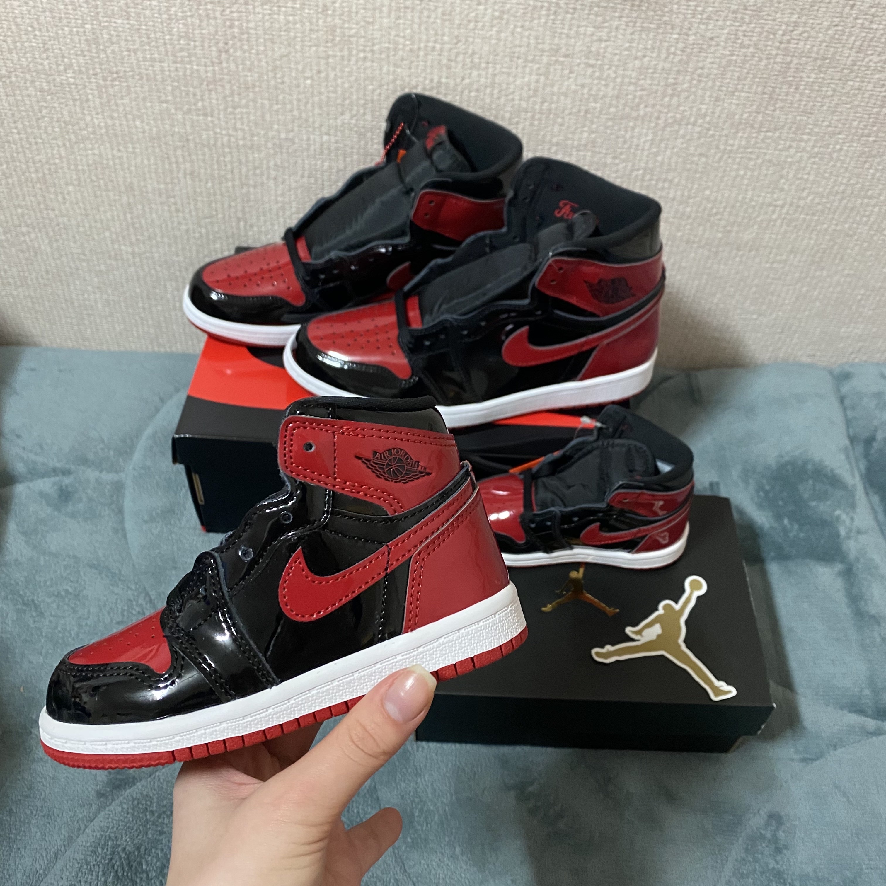 Jordan 1 Retro High OG Patent Bred, (TD) Jordan 1 Retro High OG Patent Bred 착용 스타일 - 1