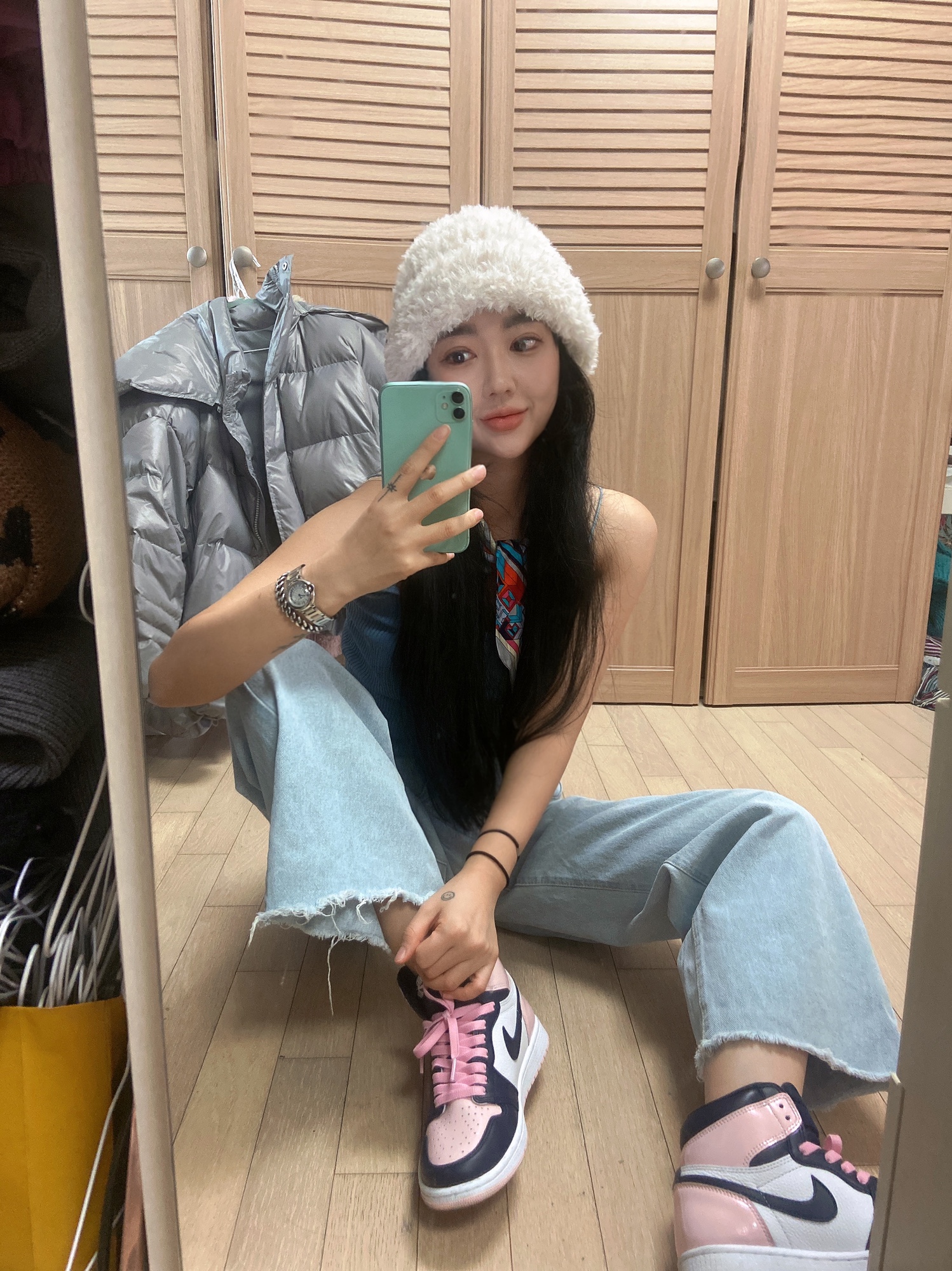 (W) Jordan 1 Retro High OG Atmosphere 착용 스타일 - 2