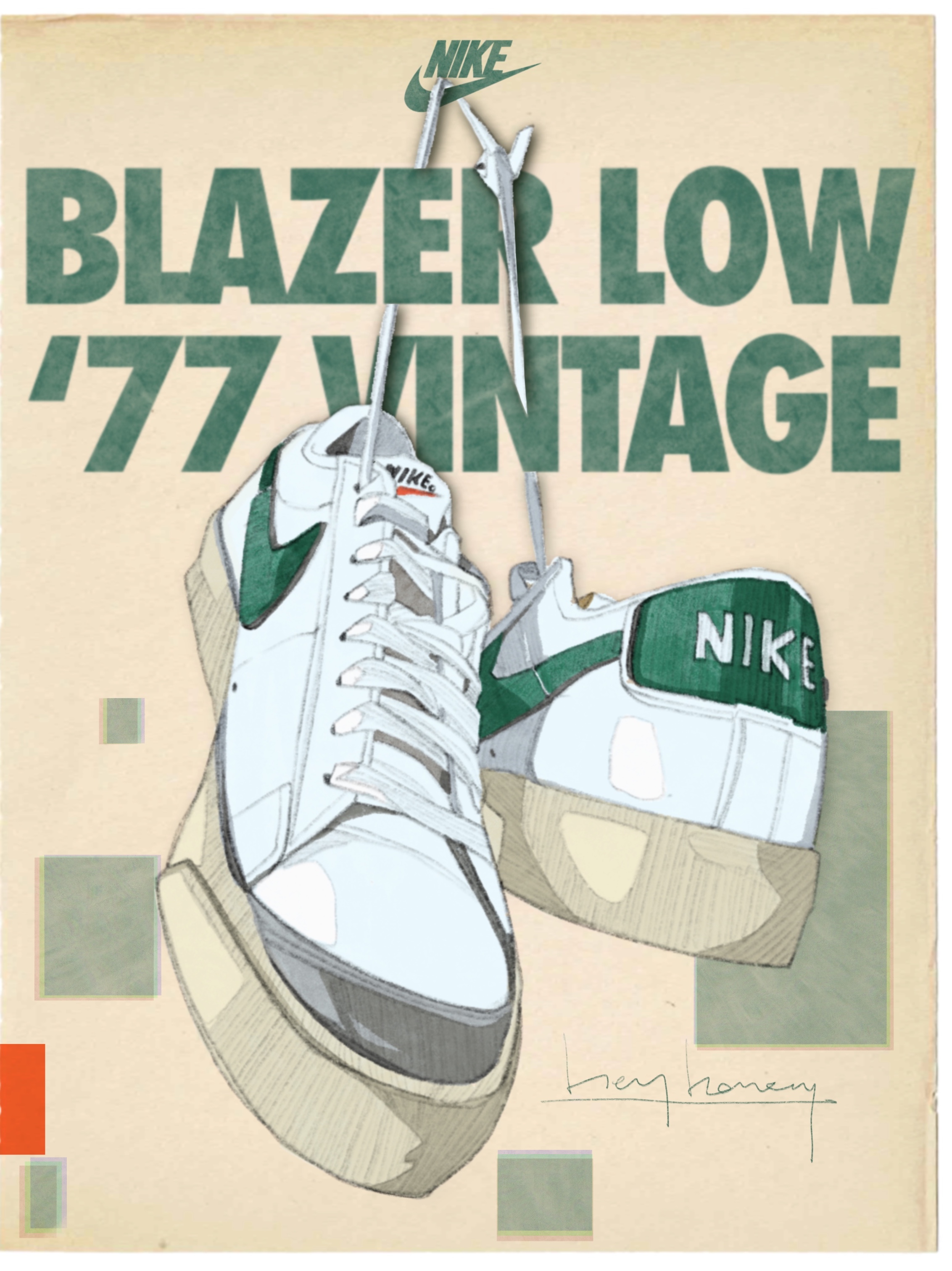 Nike Blazer Low '77 Vintage Pine Green 착용 스타일