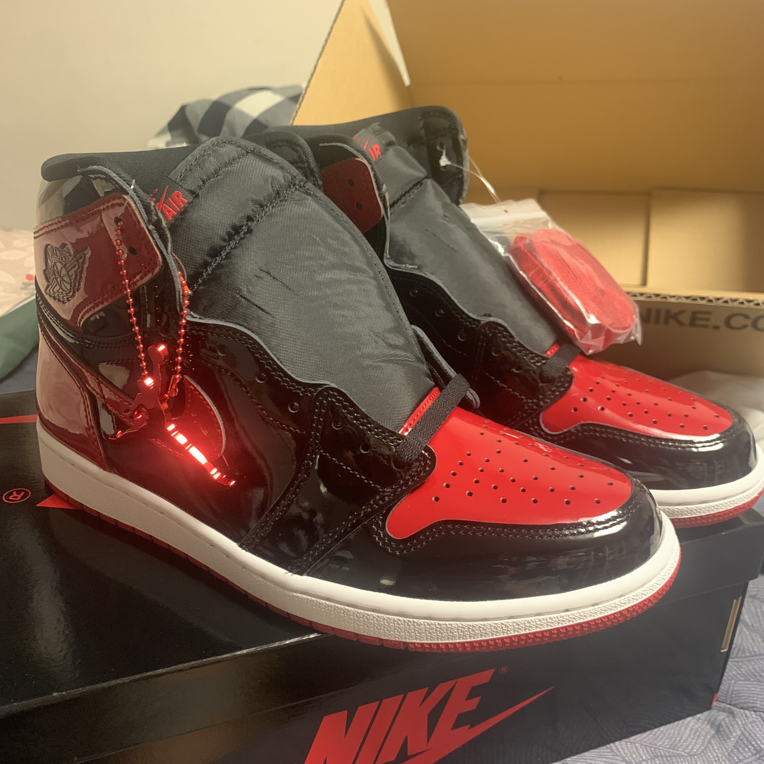 Jordan 1 Retro High OG Patent Bred, Jordan 1.5 Retro Chicago 2015 착용 스타일 - 2