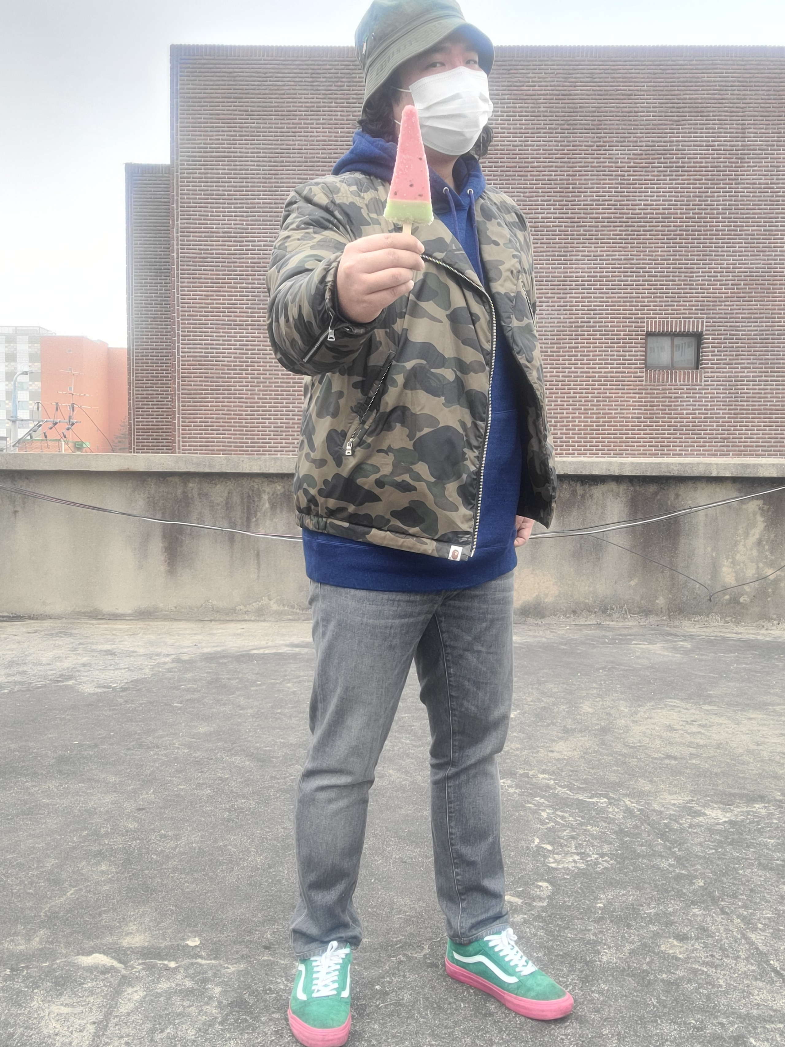 Vans x Golf Wang Old Skool Pro S Green Pink 착용 스타일