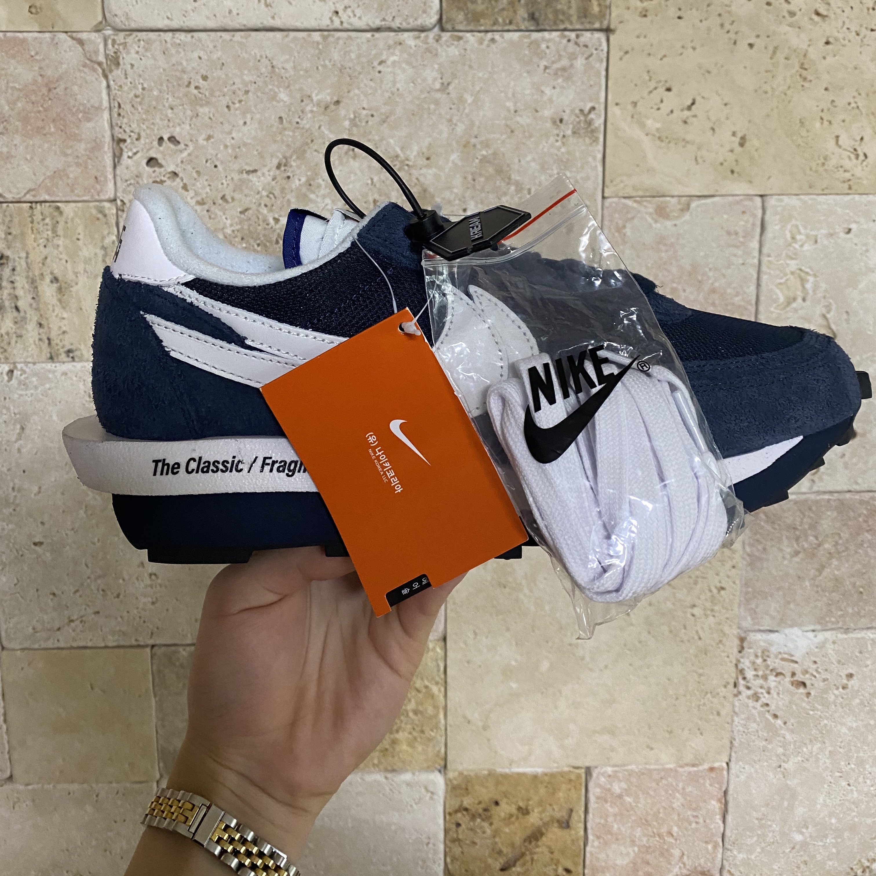 Nike x Sacai x Fragment LDWaffle Blackened Blue 착용 스타일