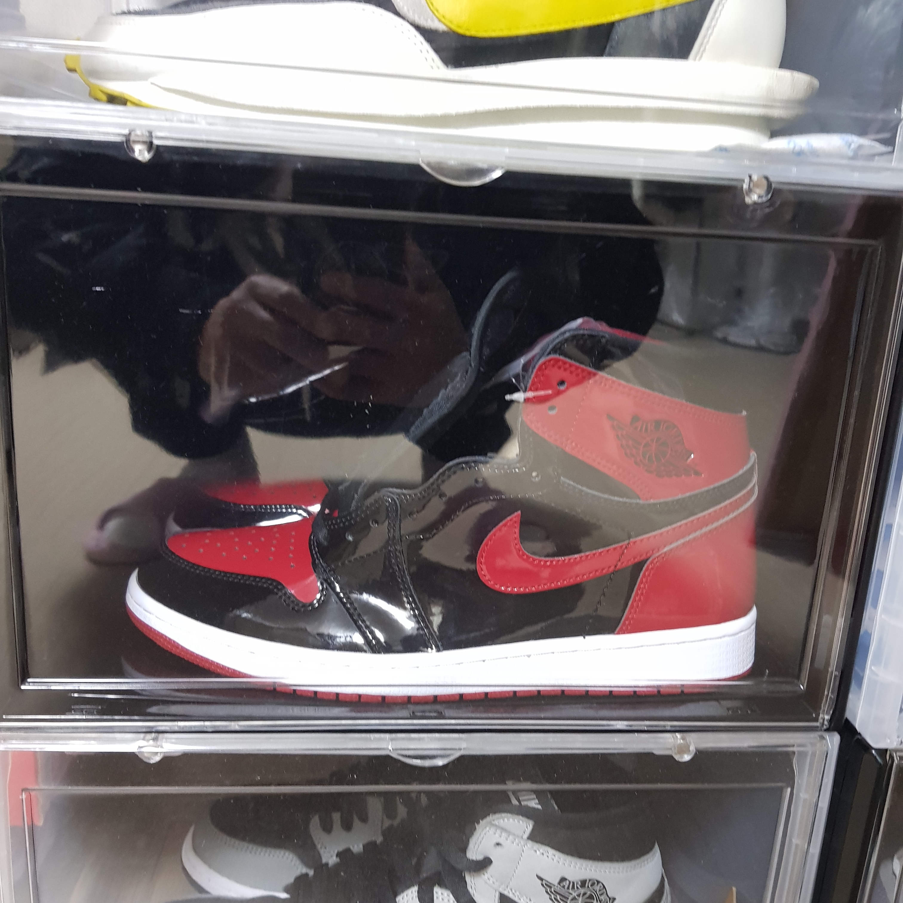 Jordan 1 Retro High OG Patent Bred, Nike x Off-White Dunk Low The 50 - Lot 1 착용 스타일 - 2