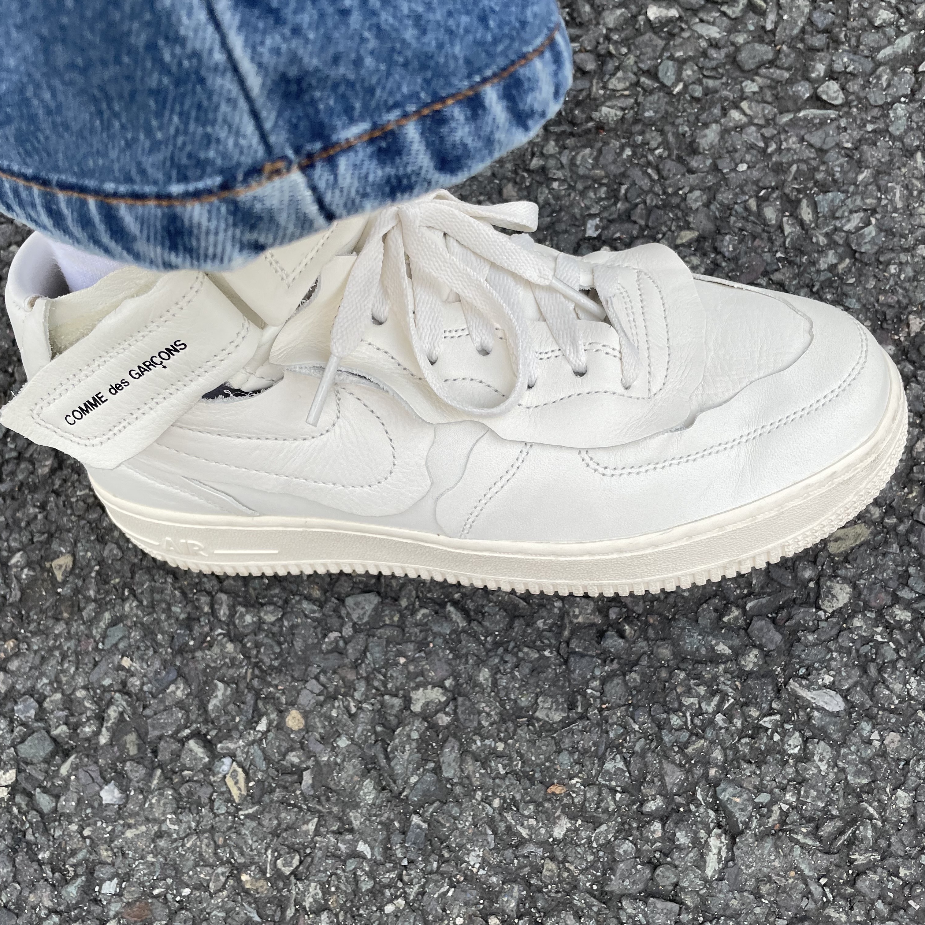 Nike x Comme des Garcons Homme Plus Air Force Mid White 착용 스타일 - 2
