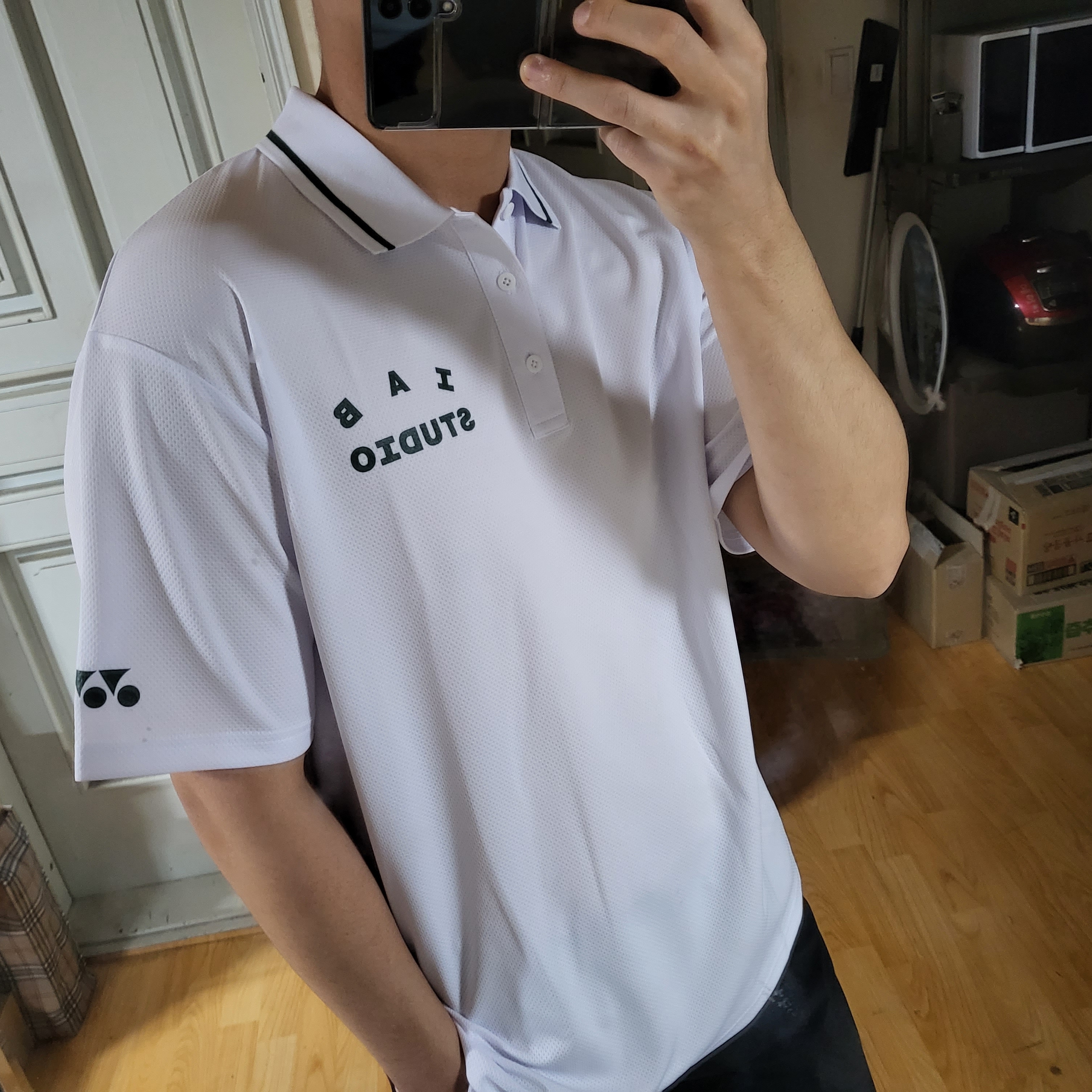IAB Studio x Yonex Game Shirt White 착용 스타일